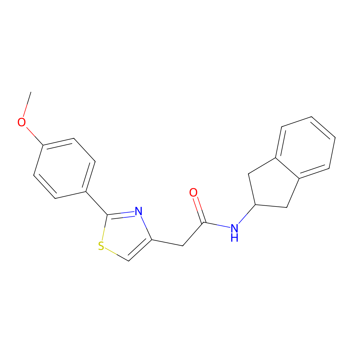 N-(2,3-dihydro-1H-inden-2-yl)-2-[2-(4-methoxyphenyl)-1,3-thiazol-4-yl]acetamide molecular structure, CAS 1144440-91-4