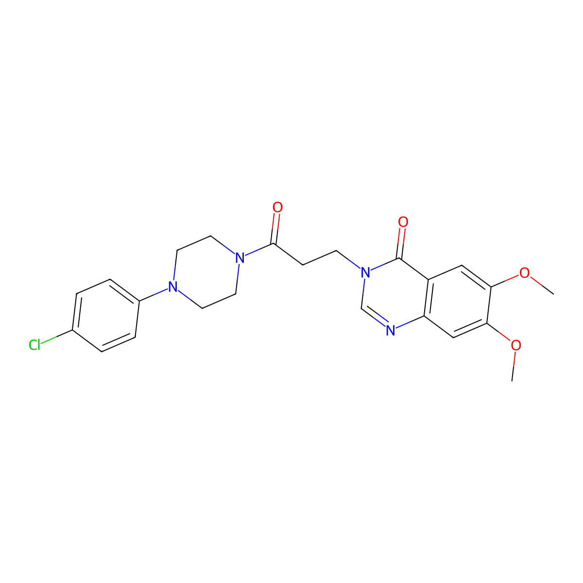 3-{3-[4-(4-chlorophenyl)piperazin-1-yl]-3-oxopropyl}-6,7-dimethoxyquinazolin-4(3H)-one molecular structure, CAS 1144441-02-0