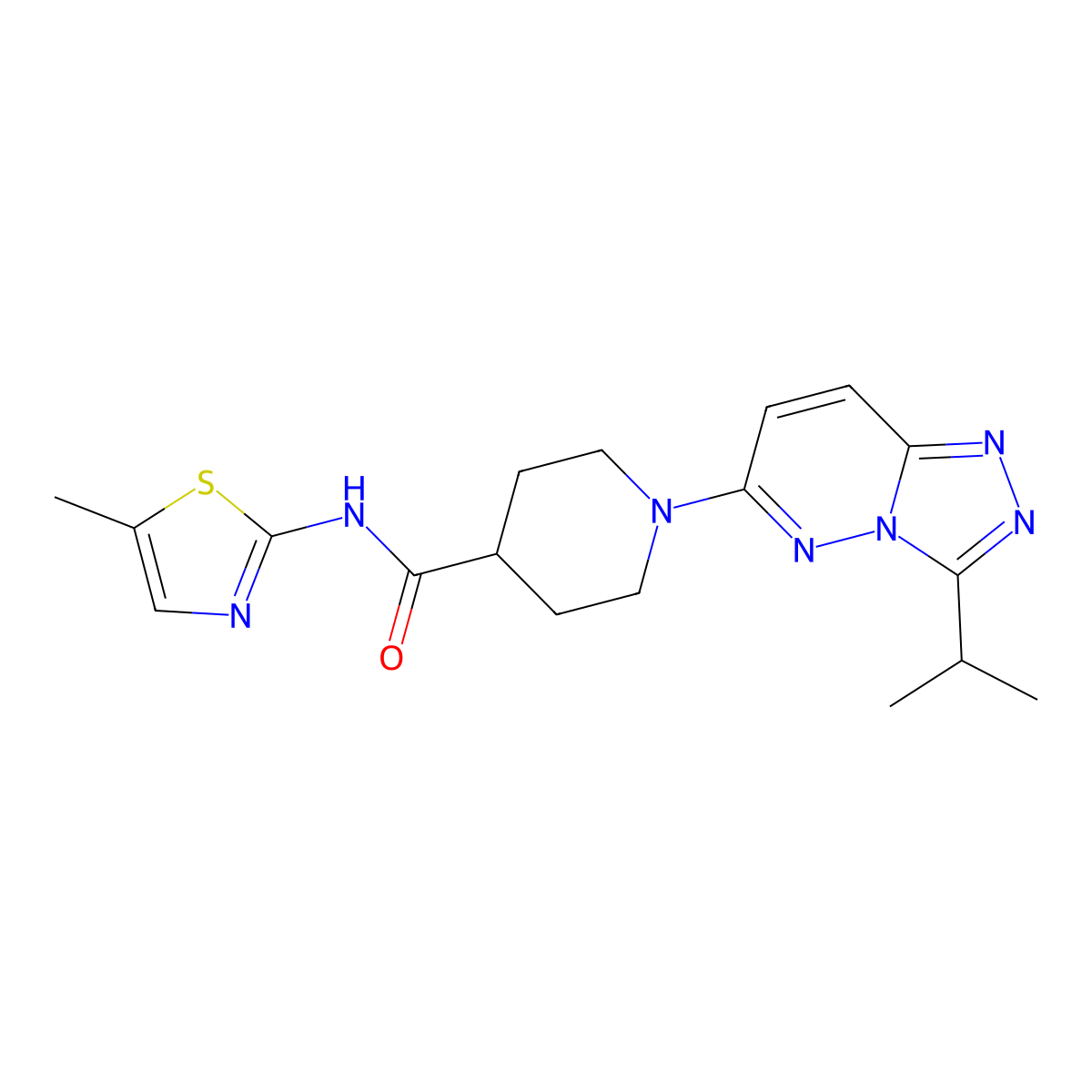 N-(5-methyl-1,3-thiazol-2-yl)-1-[3-(propan-2-yl)[1,2,4]triazolo[4,3-b]pyridazin-6-yl]piperidine-4-carboxamide molecular structure, CAS 1144441-26-8
