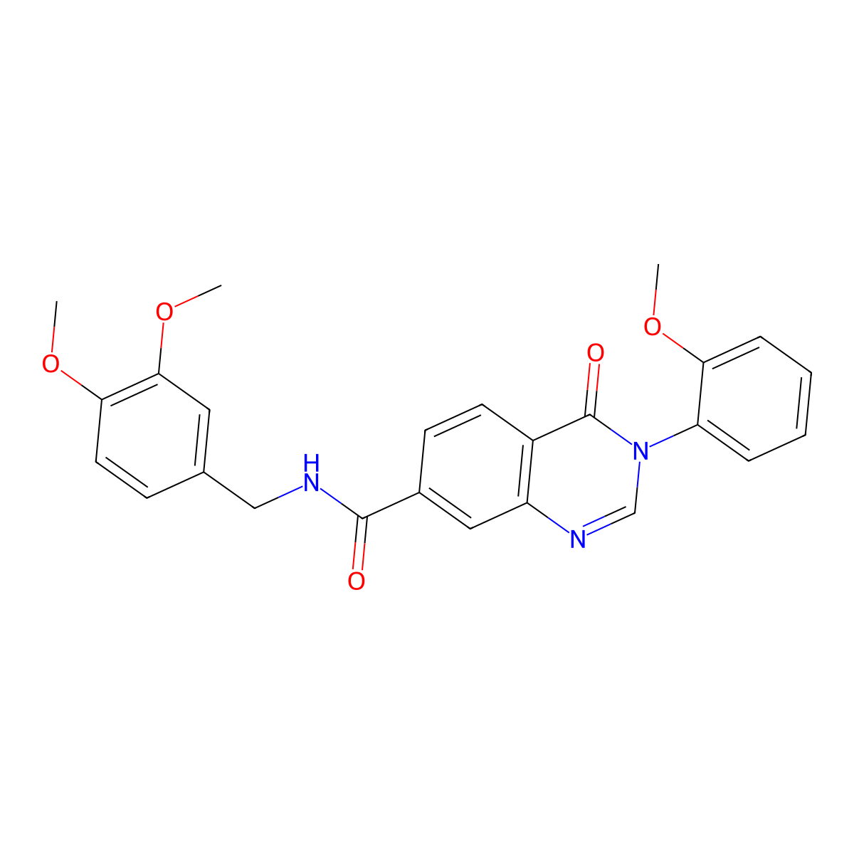 N-(3,4-dimethoxybenzyl)-3-(2-methoxyphenyl)-4-oxo-3,4-dihydroquinazoline-7-carboxamide molecular structure, CAS 1144441-27-9
