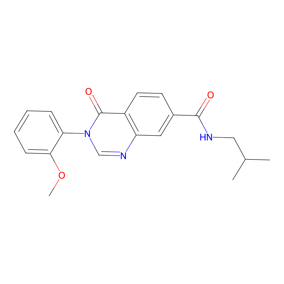 3-(2-methoxyphenyl)-N-(2-methylpropyl)-4-oxo-3,4-dihydroquinazoline-7-carboxamide molecular structure, CAS 1144441-38-2