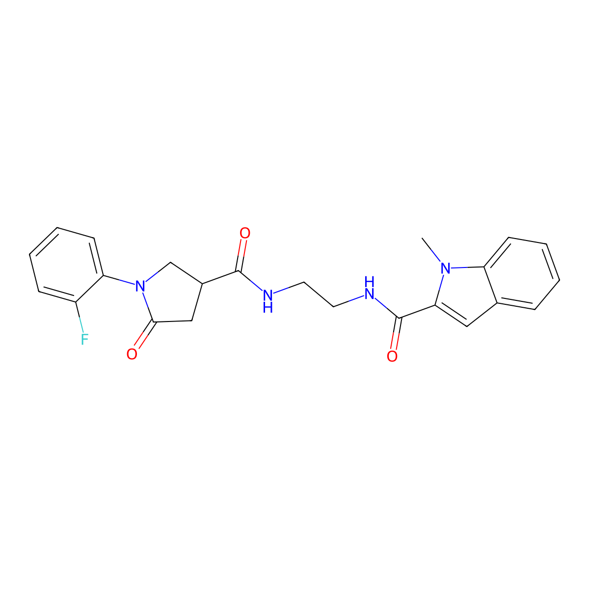 N-[2-({[1-(2-fluorophenyl)-5-oxopyrrolidin-3-yl]carbonyl}amino)ethyl]-1-methyl-1H-indole-2-carboxamide molecular structure, CAS 1144441-40-6