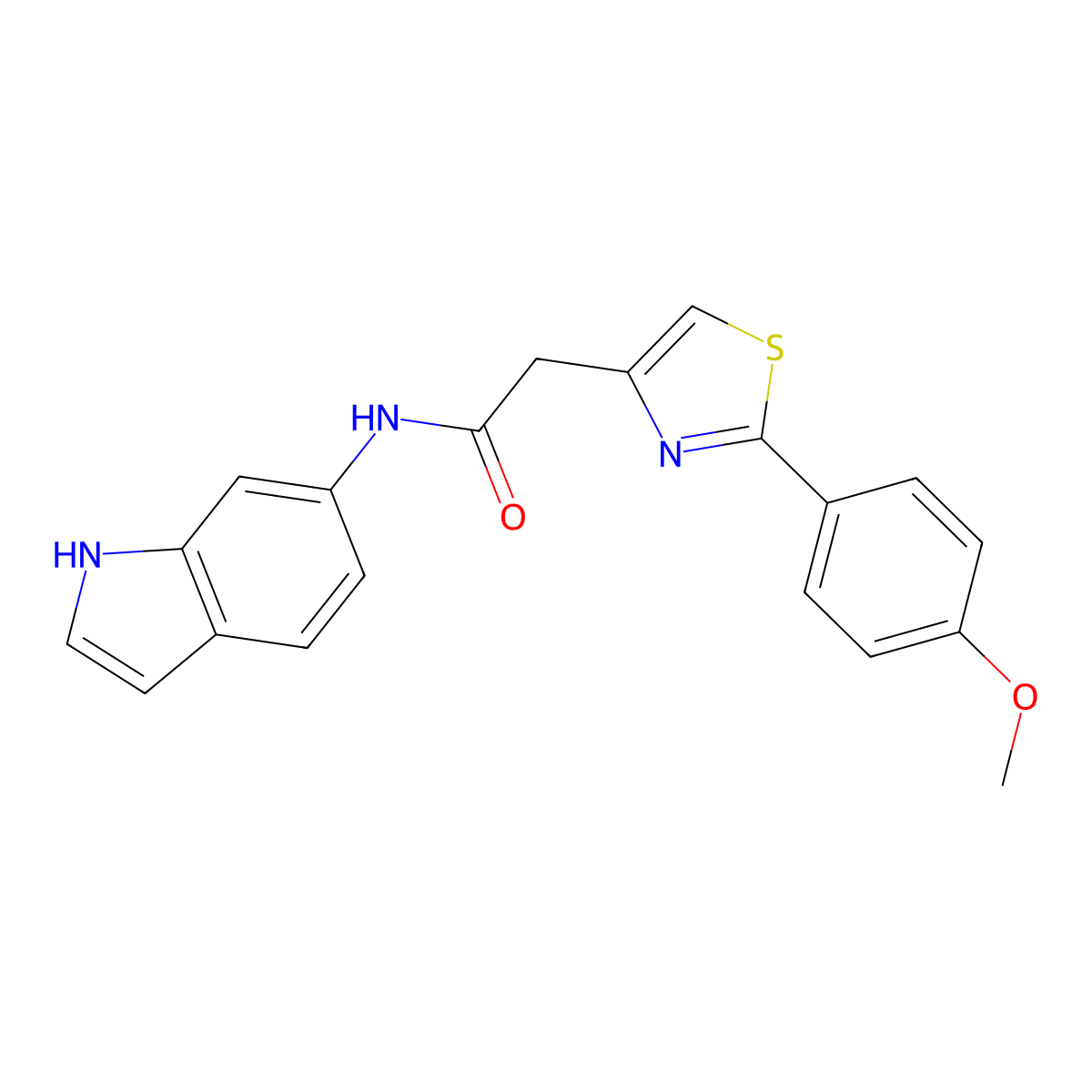 N-(1H-indol-6-yl)-2-[2-(4-methoxyphenyl)-1,3-thiazol-4-yl]acetamide molecular structure, CAS 1144441-51-9
