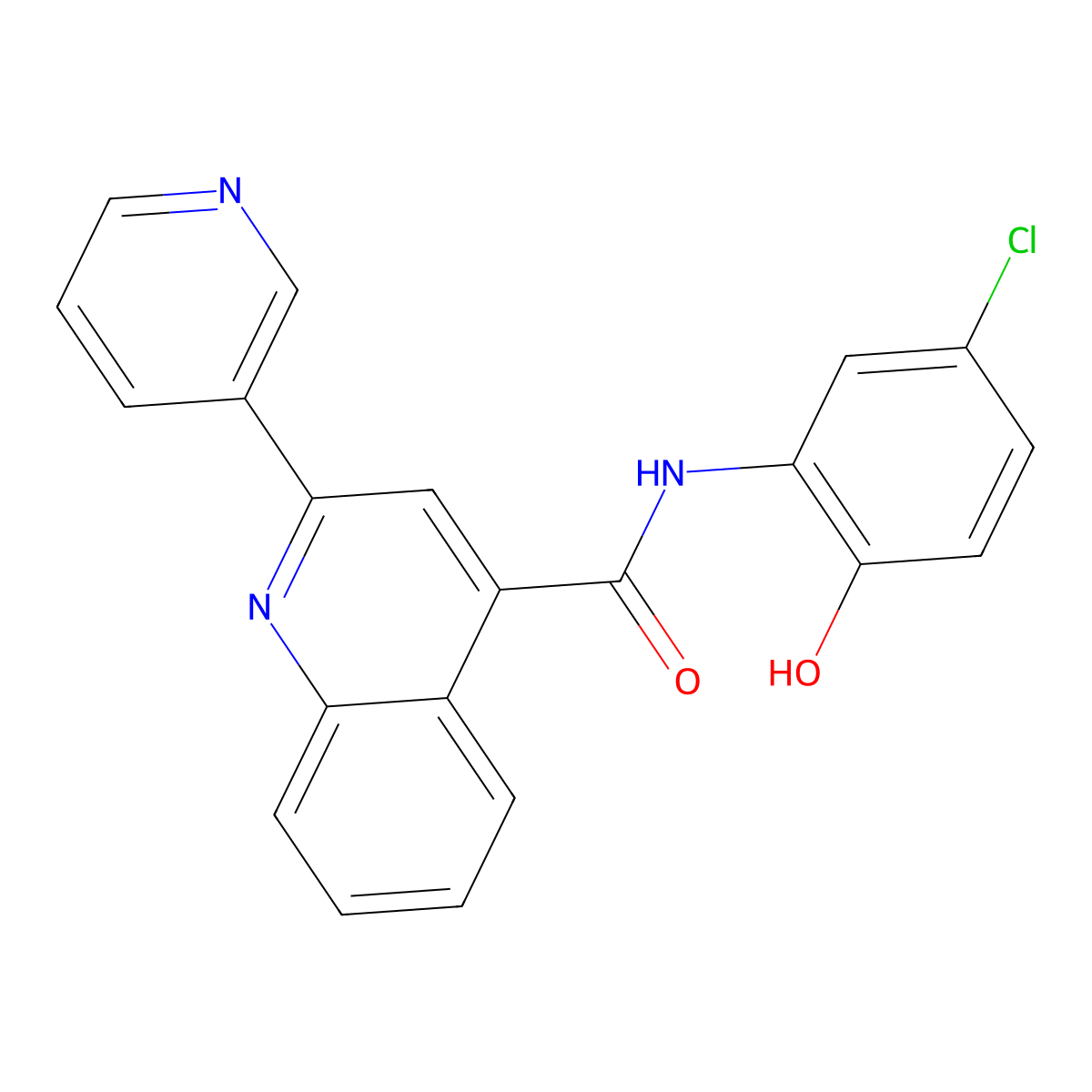 N-(5-chloro-2-hydroxyphenyl)-2-(pyridin-3-yl)quinoline-4-carboxamide molecular structure, CAS 1144441-56-4