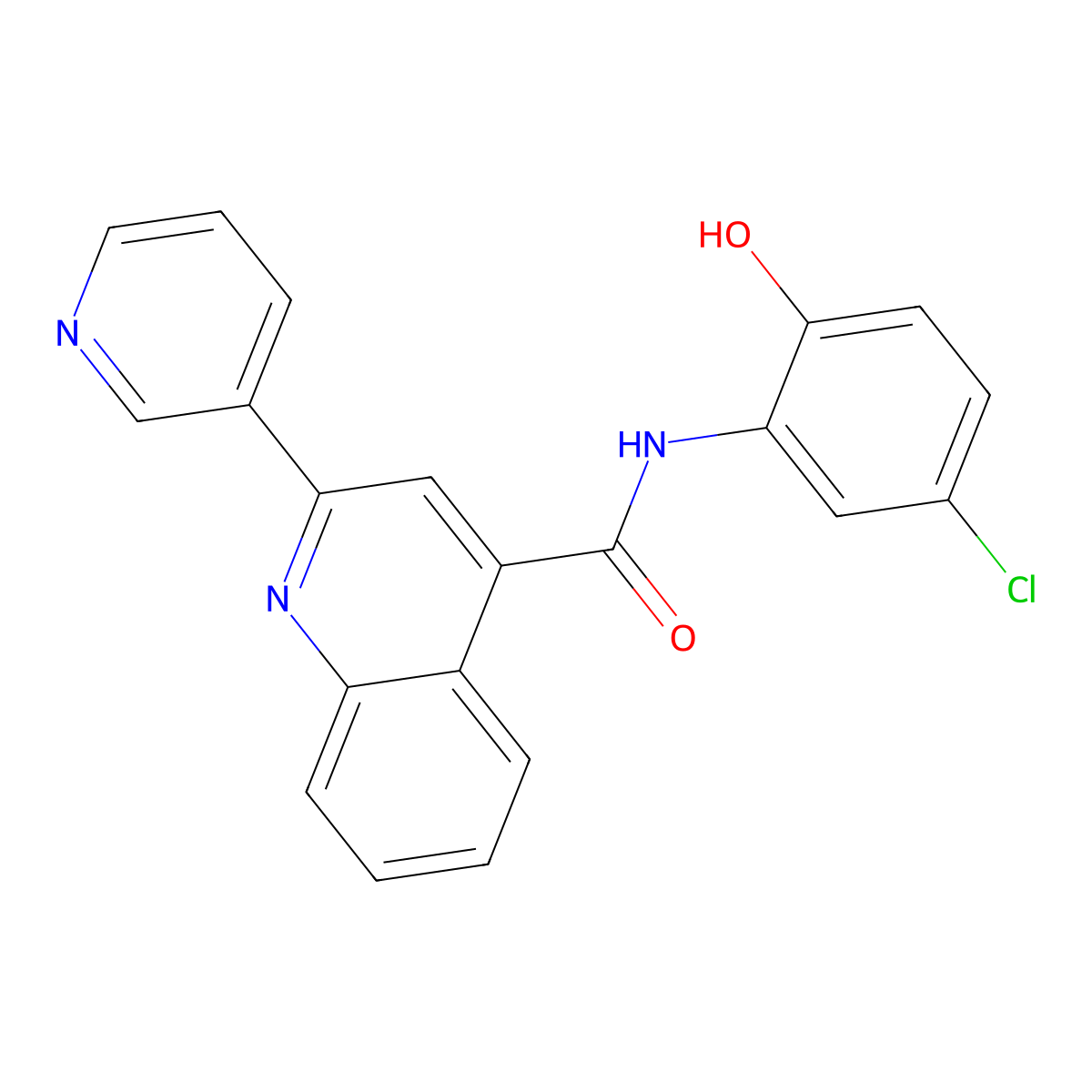 N-(5-chloro-2-hydroxyphenyl)-2-(pyridin-3-yl)quinoline-4-carboxamide molecular structure, CAS 1144441-56-4