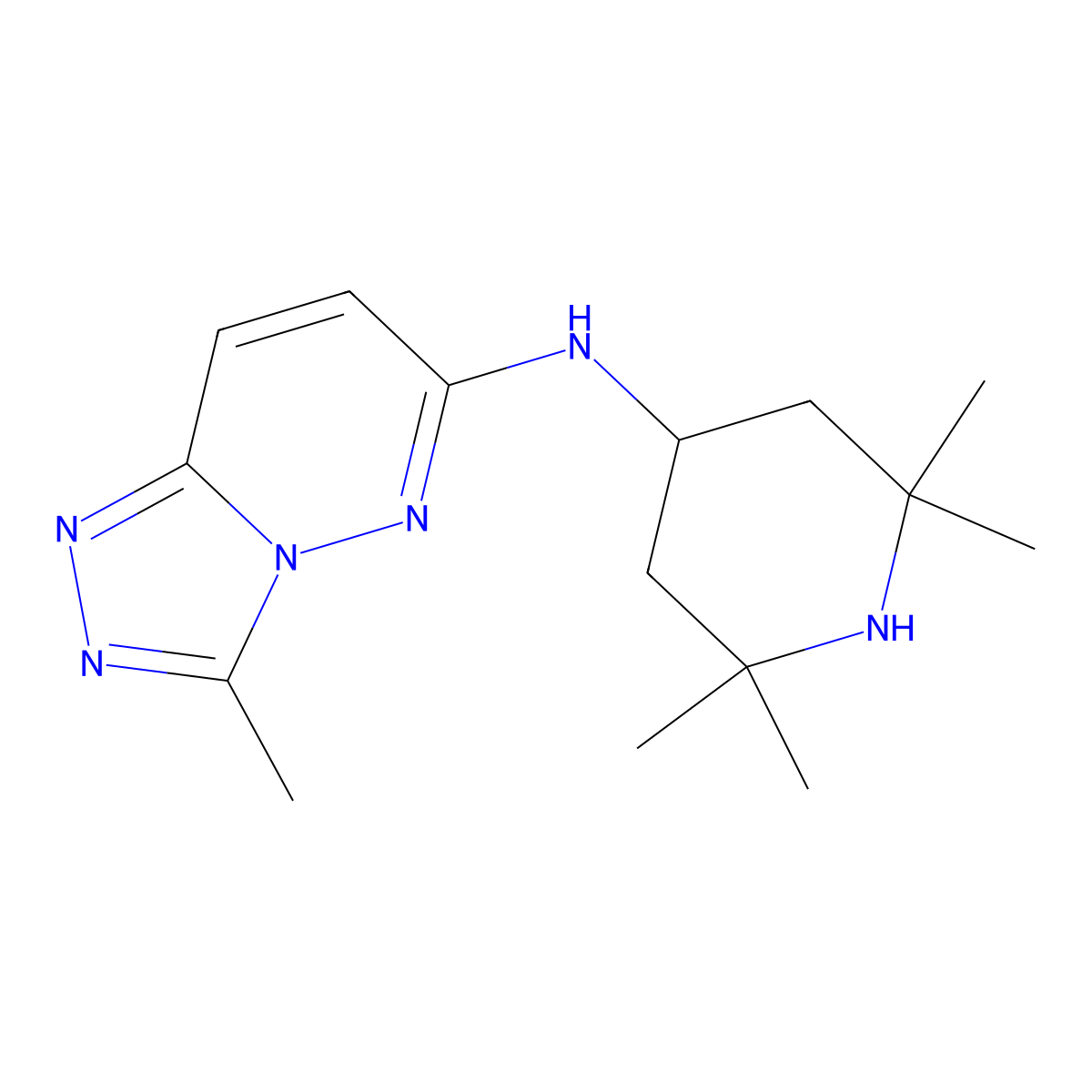 3-methyl-N-(2,2,6,6-tetramethylpiperidin-4-yl)[1,2,4]triazolo[4,3-b]pyridazin-6-amine molecular structure, CAS 1144441-57-5