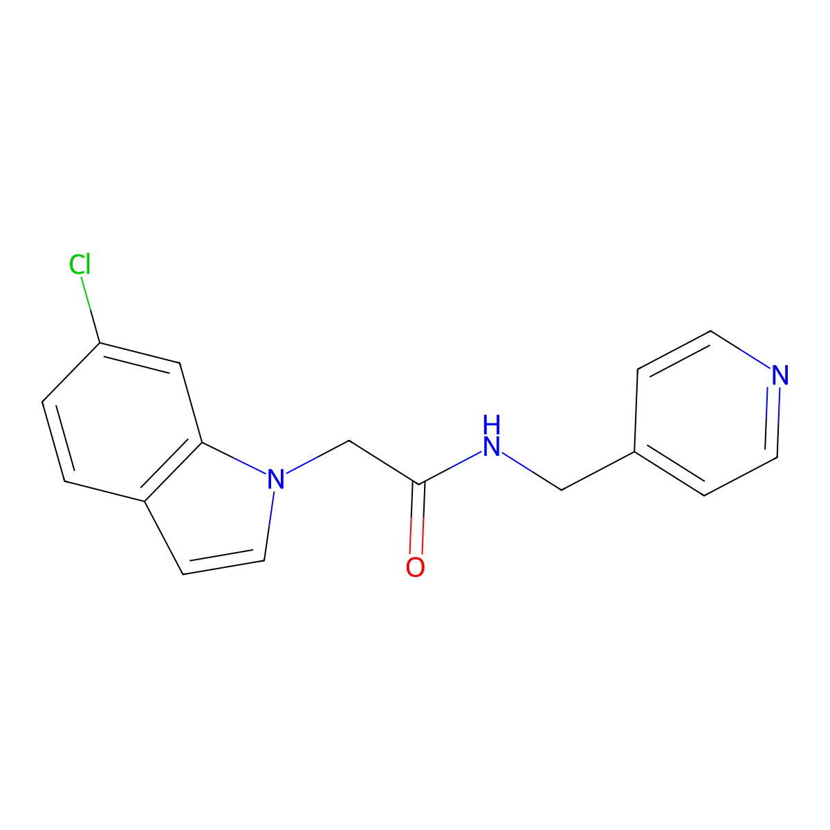 2-(6-chloro-1H-indol-1-yl)-N-(4-pyridinylmethyl)acetamide molecular structure, CAS 1144441-64-4