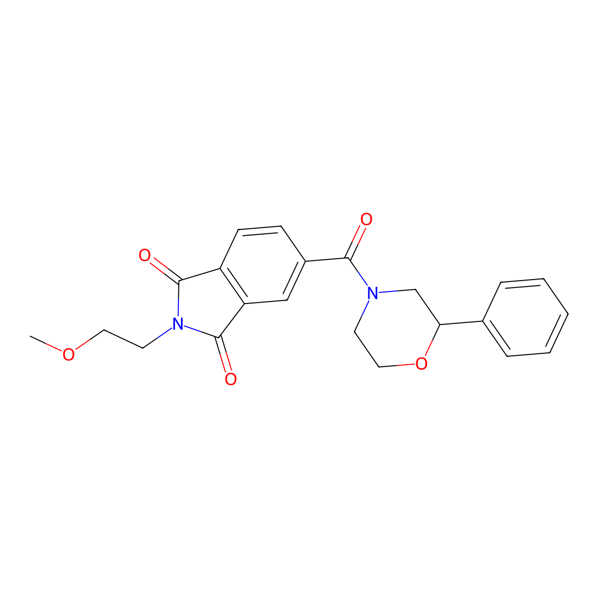 2-(2-methoxyethyl)-5-[(2-phenylmorpholin-4-yl)carbonyl]-1H-isoindole-1,3(2H)-dione molecular structure, CAS 1144441-72-4