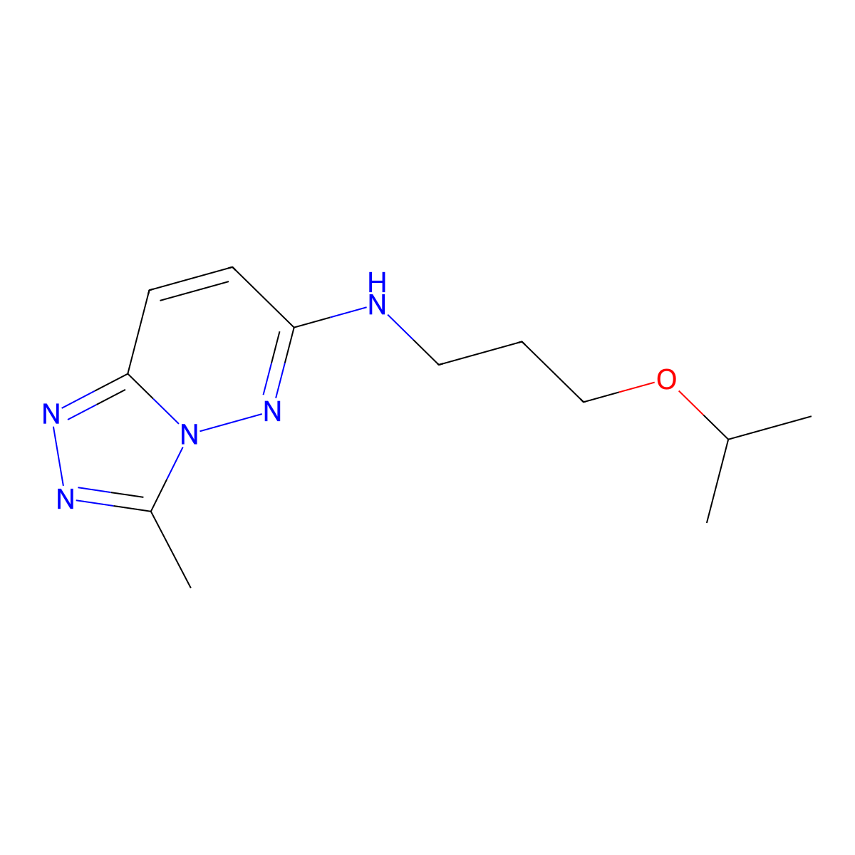 3-methyl-N-[3-(propan-2-yloxy)propyl][1,2,4]triazolo[4,3-b]pyridazin-6-amine molecular structure, CAS 1144441-89-3