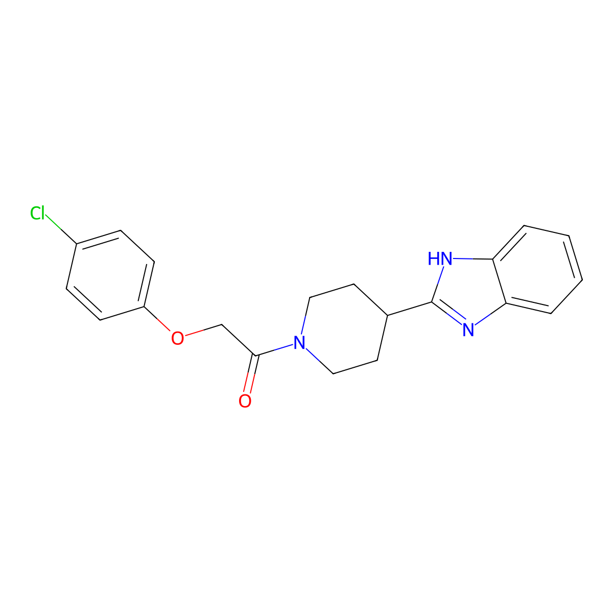 1-[4-(1H-benzimidazol-2-yl)piperidin-1-yl]-2-(4-chlorophenoxy)ethanone molecular structure, CAS 1144441-98-4