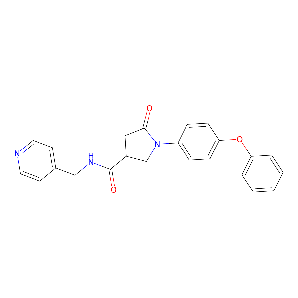 5-oxo-1-(4-phenoxyphenyl)-N-(pyridin-4-ylmethyl)pyrrolidine-3-carboxamide molecular structure, CAS 1144442-11-4