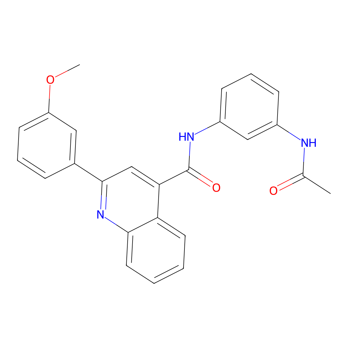 N-[3-(acetylamino)phenyl]-2-(3-methoxyphenyl)quinoline-4-carboxamide molecular structure, CAS 1144442-22-7