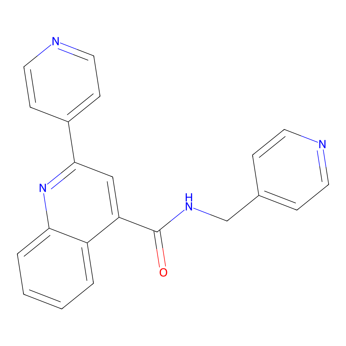 2-(pyridin-4-yl)-N-(pyridin-4-ylmethyl)quinoline-4-carboxamide molecular structure, CAS 1144442-32-9