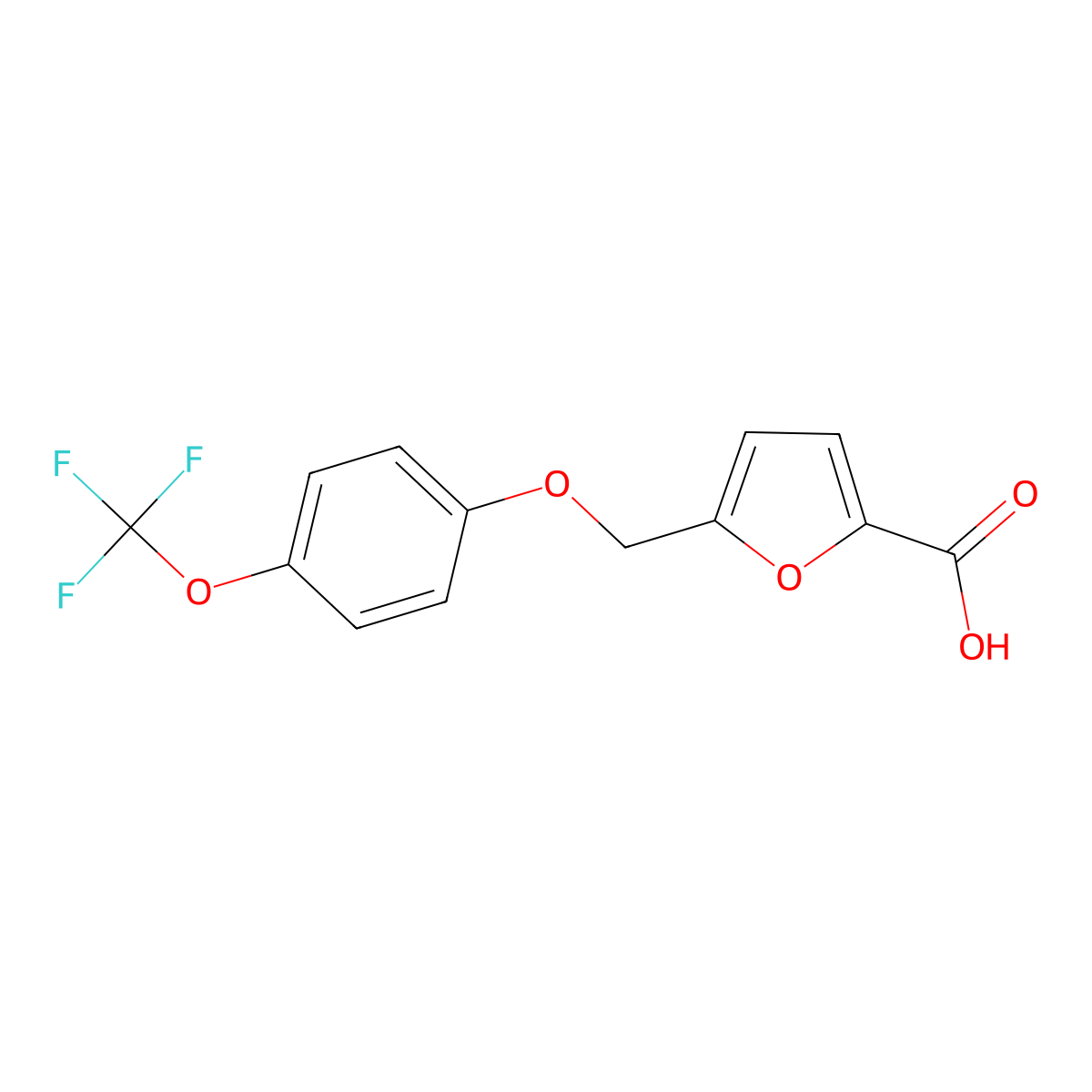 5-{[4-(Trifluoromethoxy)phenoxy]methyl}-2-furoic acid molecular structure, CAS 1144442-37-4