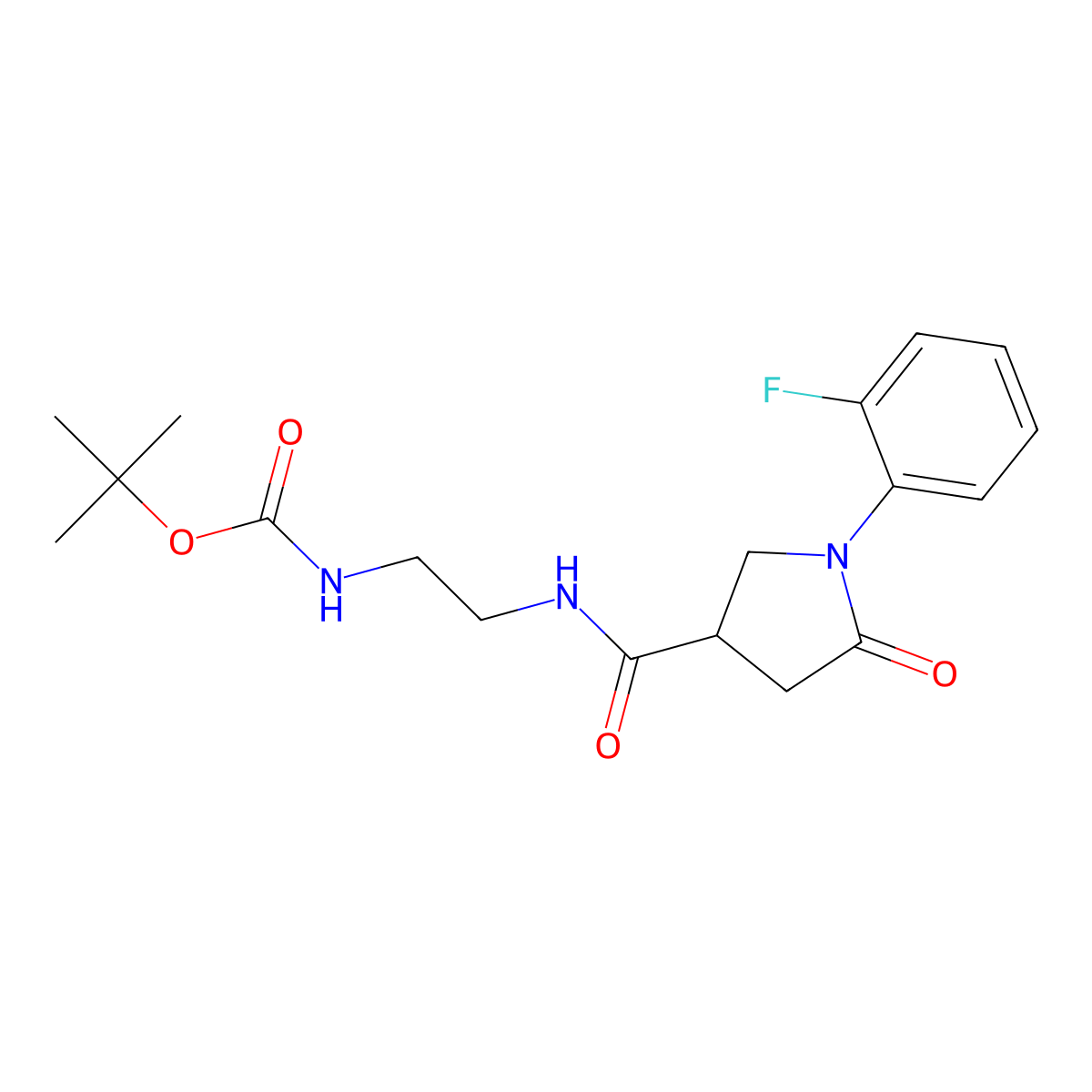 Tert-butyl [2-({[1-(2-fluorophenyl)-5-oxopyrrolidin-3-yl]carbonyl}amino)ethyl]carbamate molecular structure, CAS 1144442-39-6
