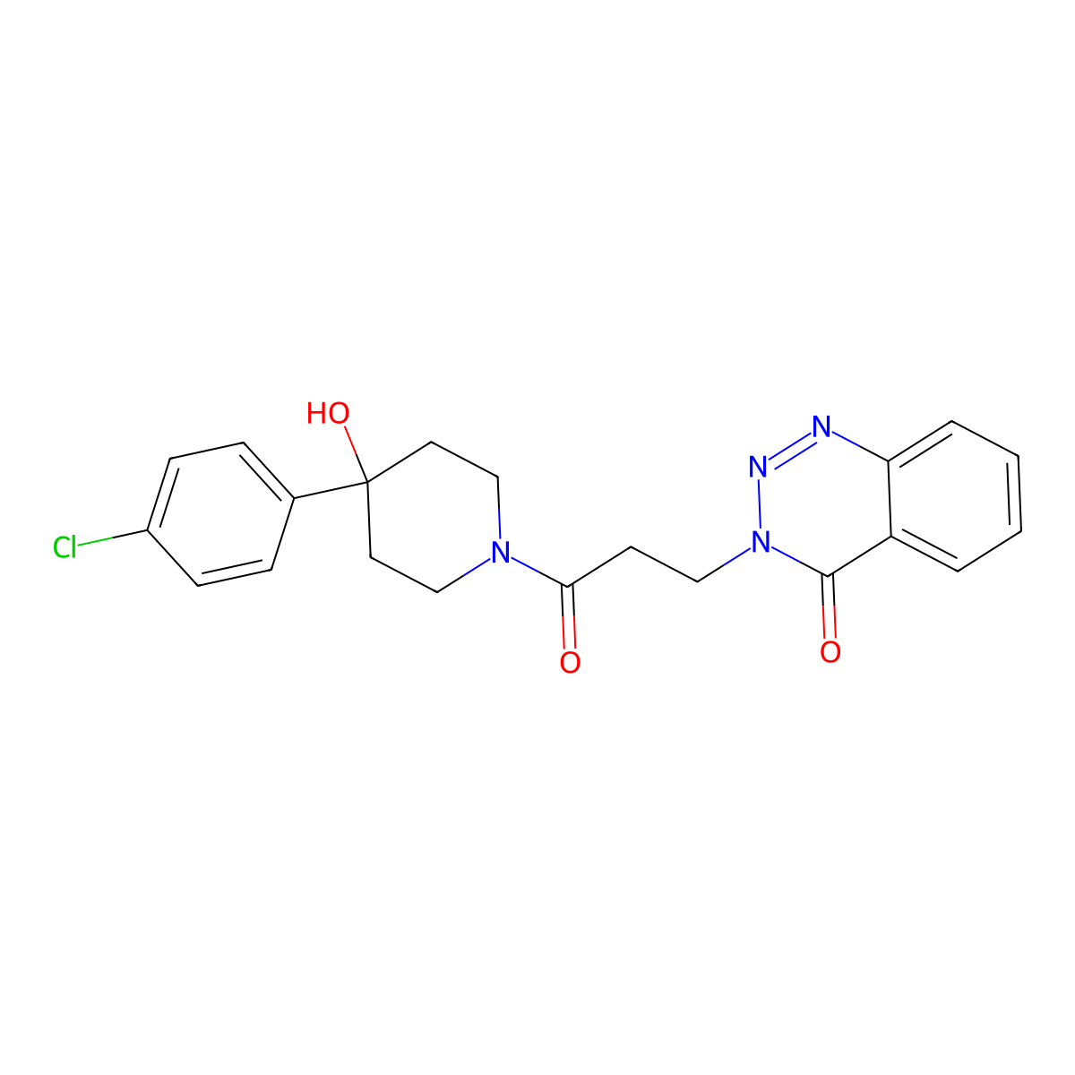 3-{3-[4-(4-chlorophenyl)-4-hydroxypiperidino]-3-oxopropyl}-1,2,3-benzotriazin-4(3H)-one molecular structure, CAS 1144442-41-0