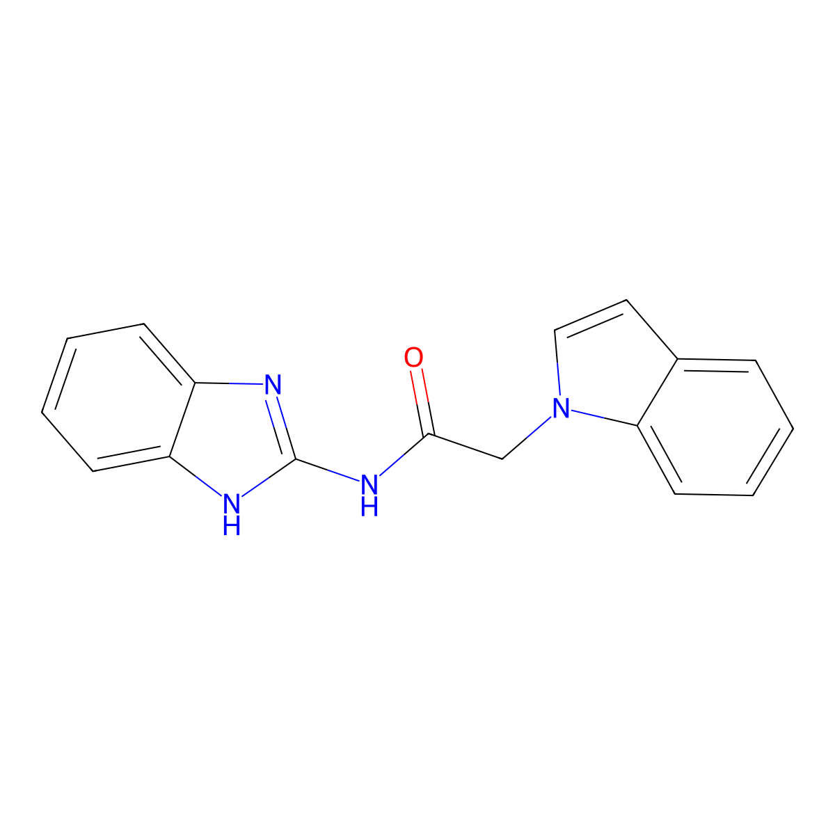 N-(1H-1,3-benzimidazol-2-yl)-2-(1H-indol-1-yl)acetamide molecular structure, CAS 1144442-70-5