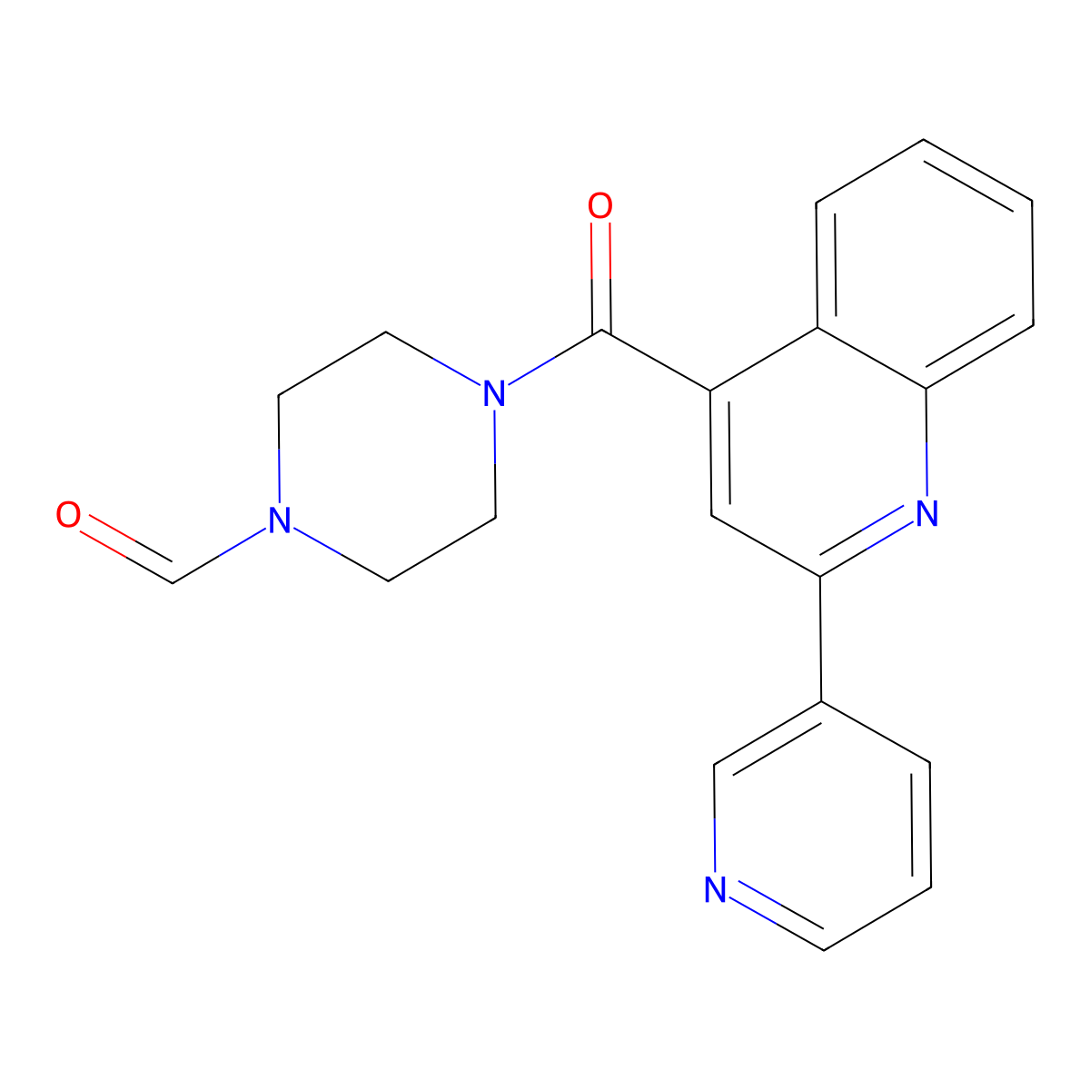 4-{[2-(3-Pyridinyl)-4-quinolinyl]carbonyl}-1-piperazinecarbaldehyde molecular structure, CAS 1144442-82-9
