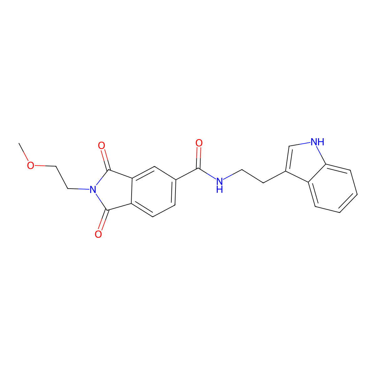N-[2-(1H-indol-3-yl)ethyl]-2-(2-methoxyethyl)-1,3-dioxo-2,3-dihydro-1H-isoindole-5-carboxamide molecular structure, CAS 1144443-08-2
