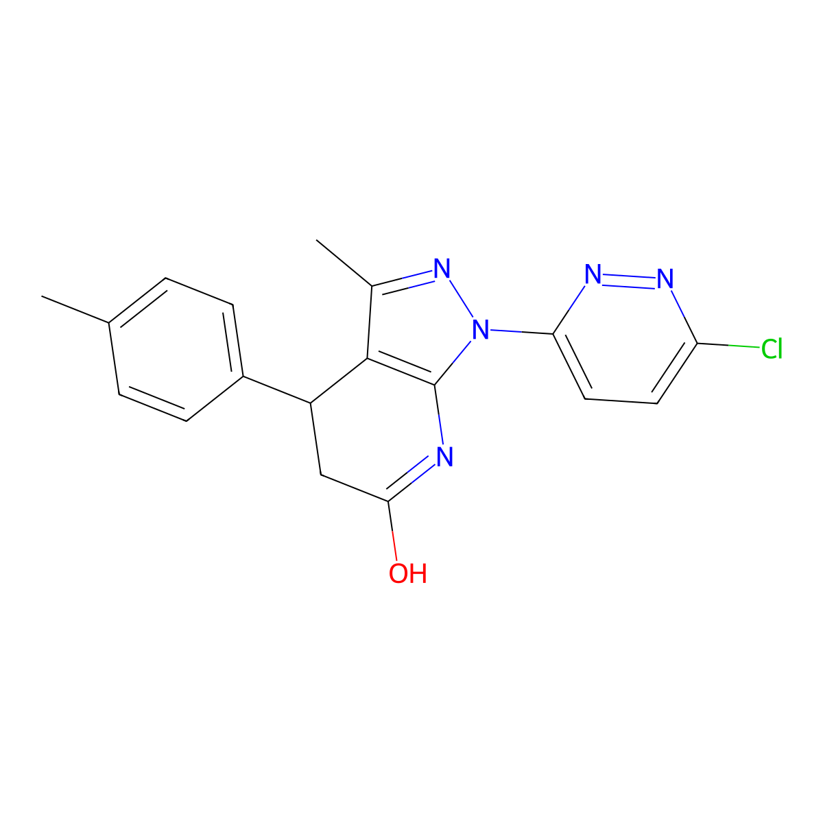 1-(6-chloropyridazin-3-yl)-3-methyl-4-(p-tolyl)-4,5-dihydro-1H-pyrazolo[3,4-b]pyridin-6(7H)-one molecular structure, CAS 1144443-35-5