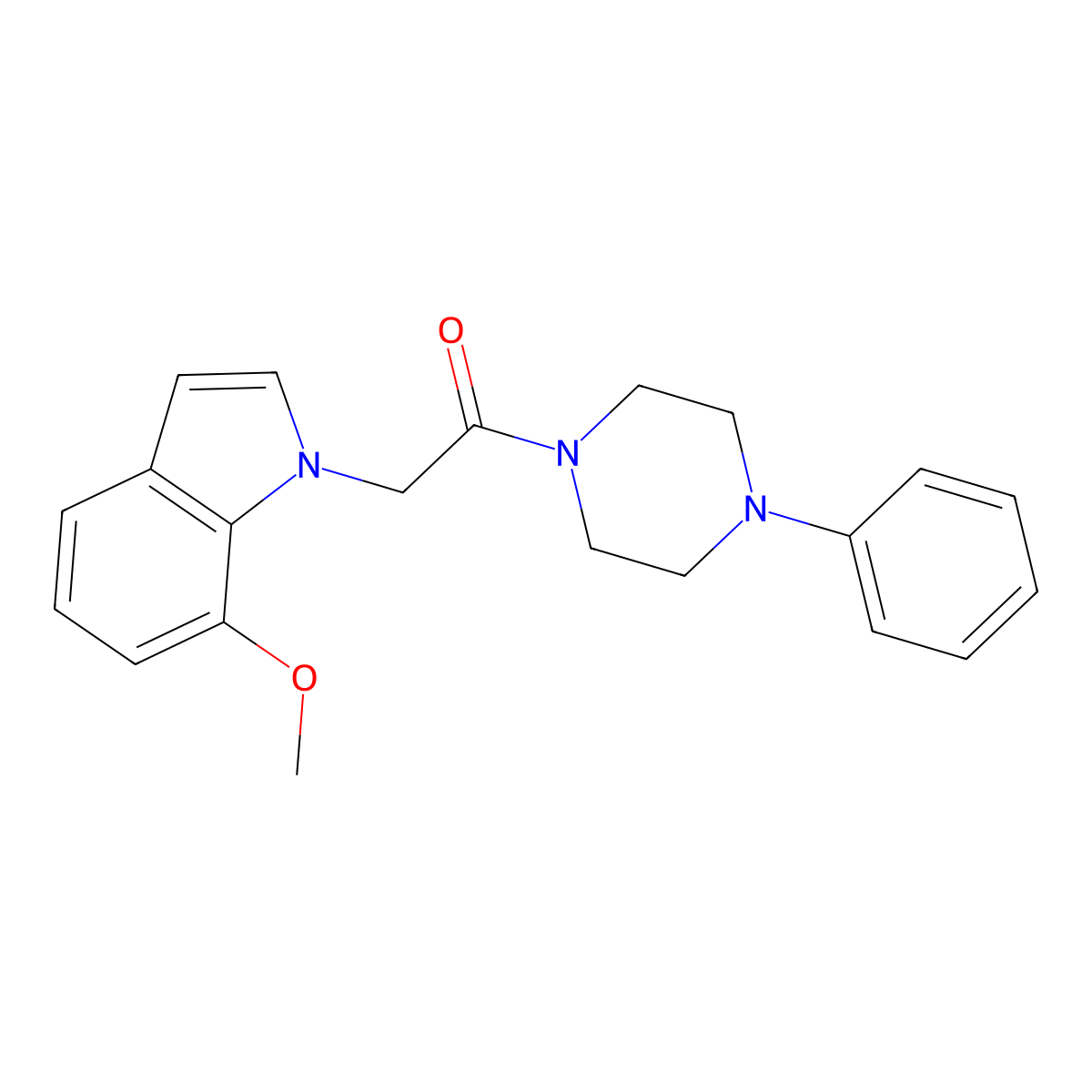 2-(7-methoxy-1H-indol-1-yl)-1-(4-phenylpiperazin-1-yl)ethanone molecular structure, CAS 1144443-41-3