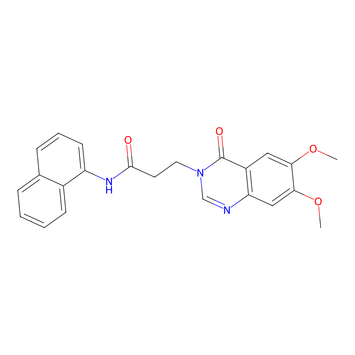 3-(6,7-dimethoxy-4-oxoquinazolin-3(4H)-yl)-N-(naphthalen-1-yl)propanamide molecular structure, CAS 1144443-44-6