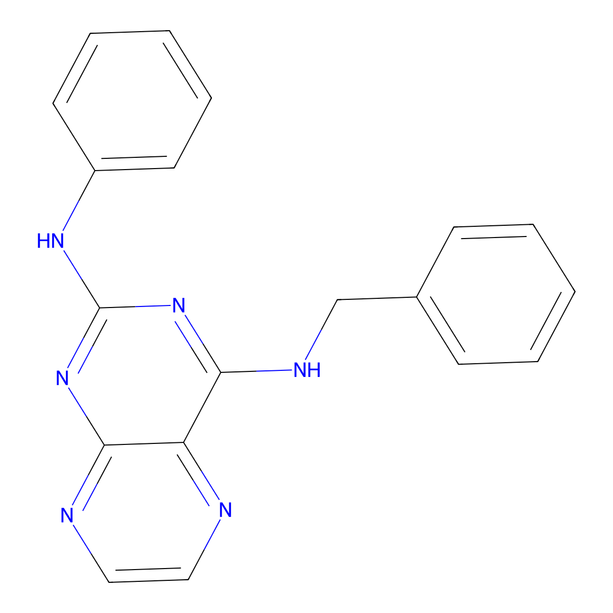 N4-benzyl-N2-phenylpteridine-2,4-diamine molecular structure, CAS 1144443-53-7