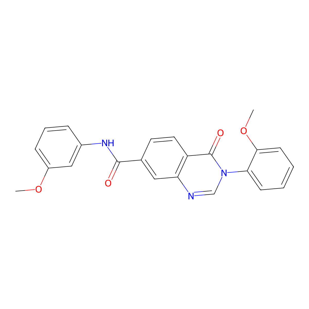 3-(2-methoxyphenyl)-N-(3-methoxyphenyl)-4-oxo-3,4-dihydroquinazoline-7-carboxamide molecular structure, CAS 1144443-55-9