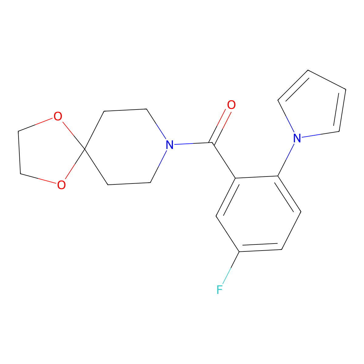 1,4-dioxa-8-azaspiro[4.5]dec-8-yl[5-fluoro-2-(1H-pyrrol-1-yl)phenyl]methanone molecular structure, CAS 1144443-59-3