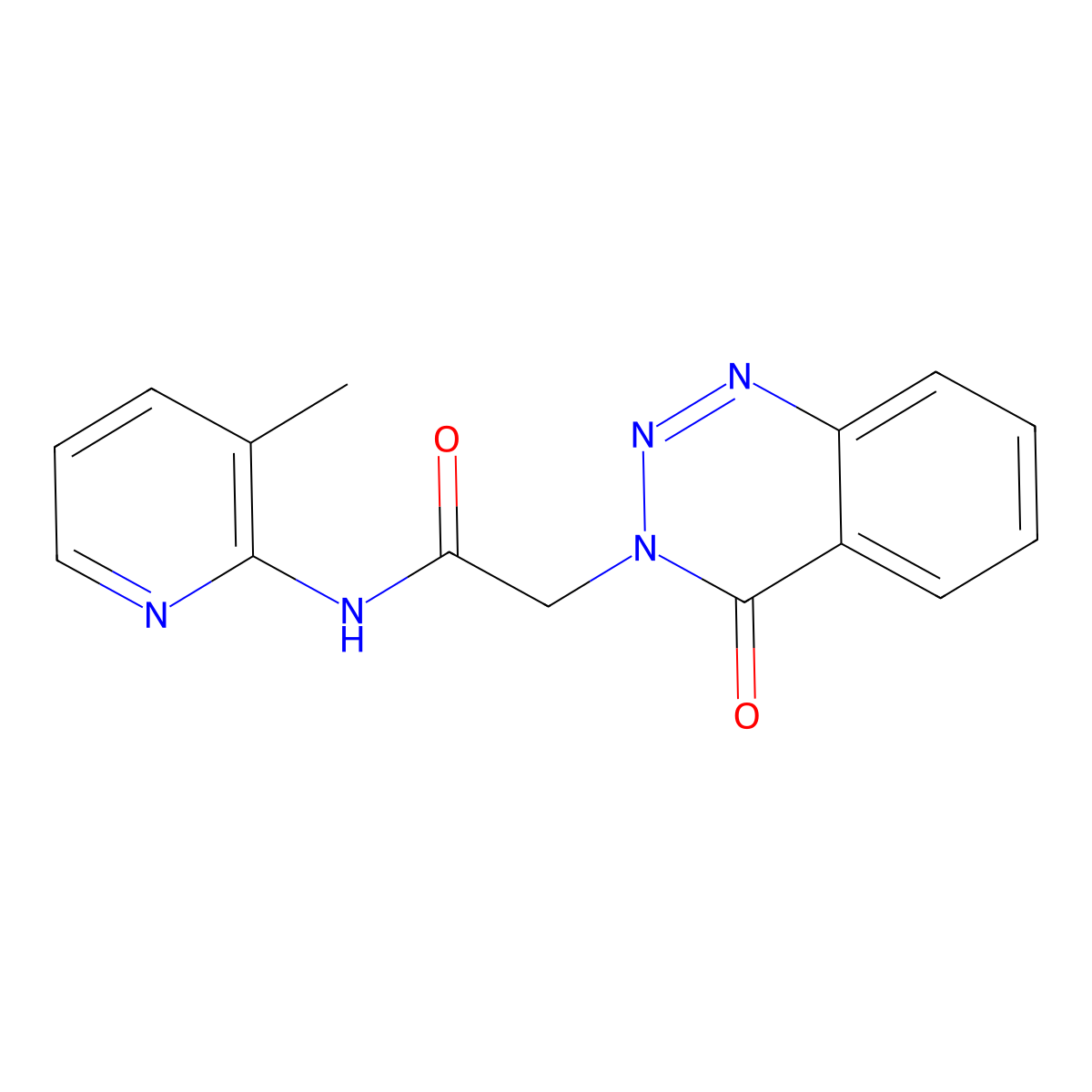 N-(3-methylpyridin-2-yl)-2-(4-oxo-1,2,3-benzotriazin-3(4H)-yl)acetamide molecular structure, CAS 1144443-64-0
