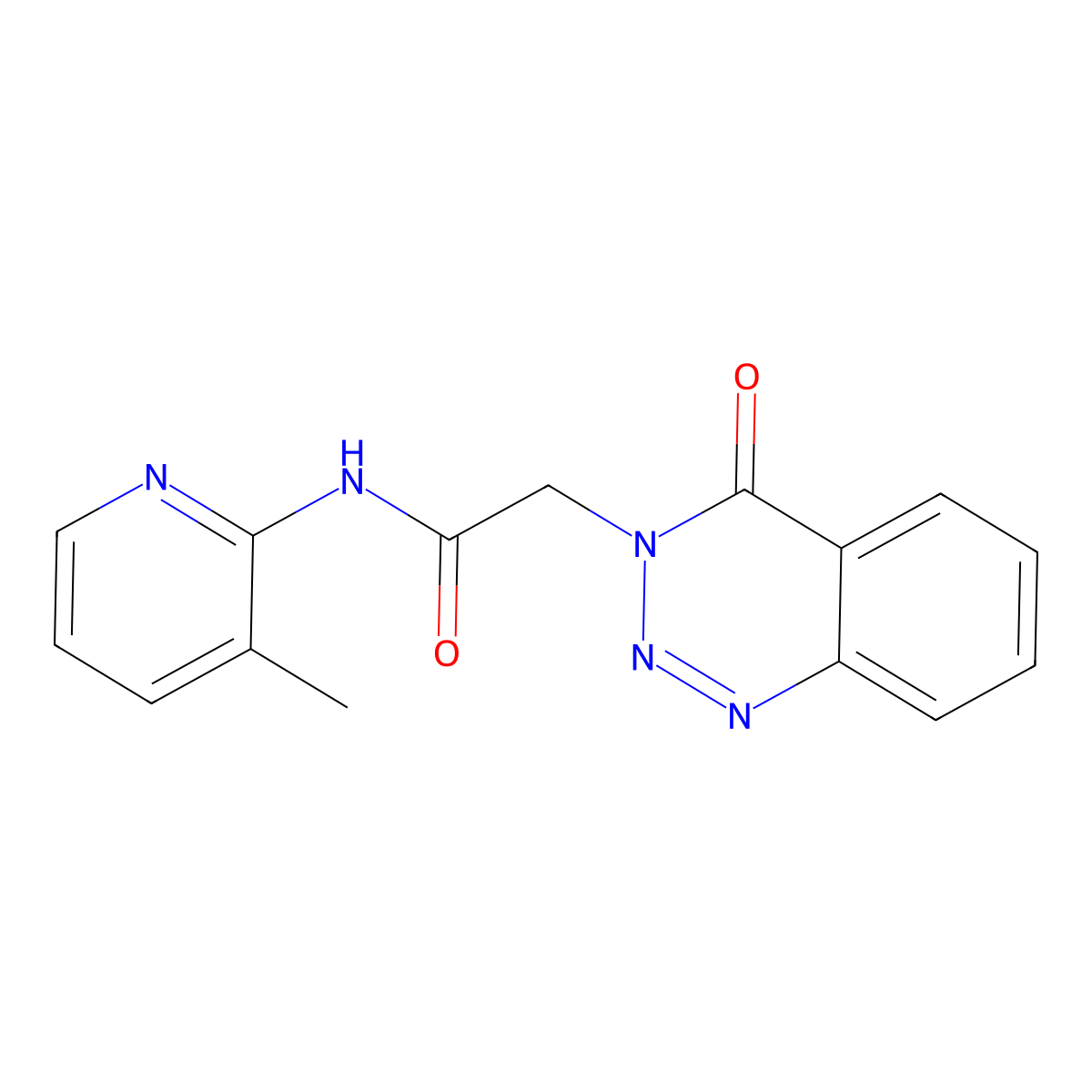 N-(3-methylpyridin-2-yl)-2-(4-oxo-1,2,3-benzotriazin-3(4H)-yl)acetamide molecular structure, CAS 1144443-64-0