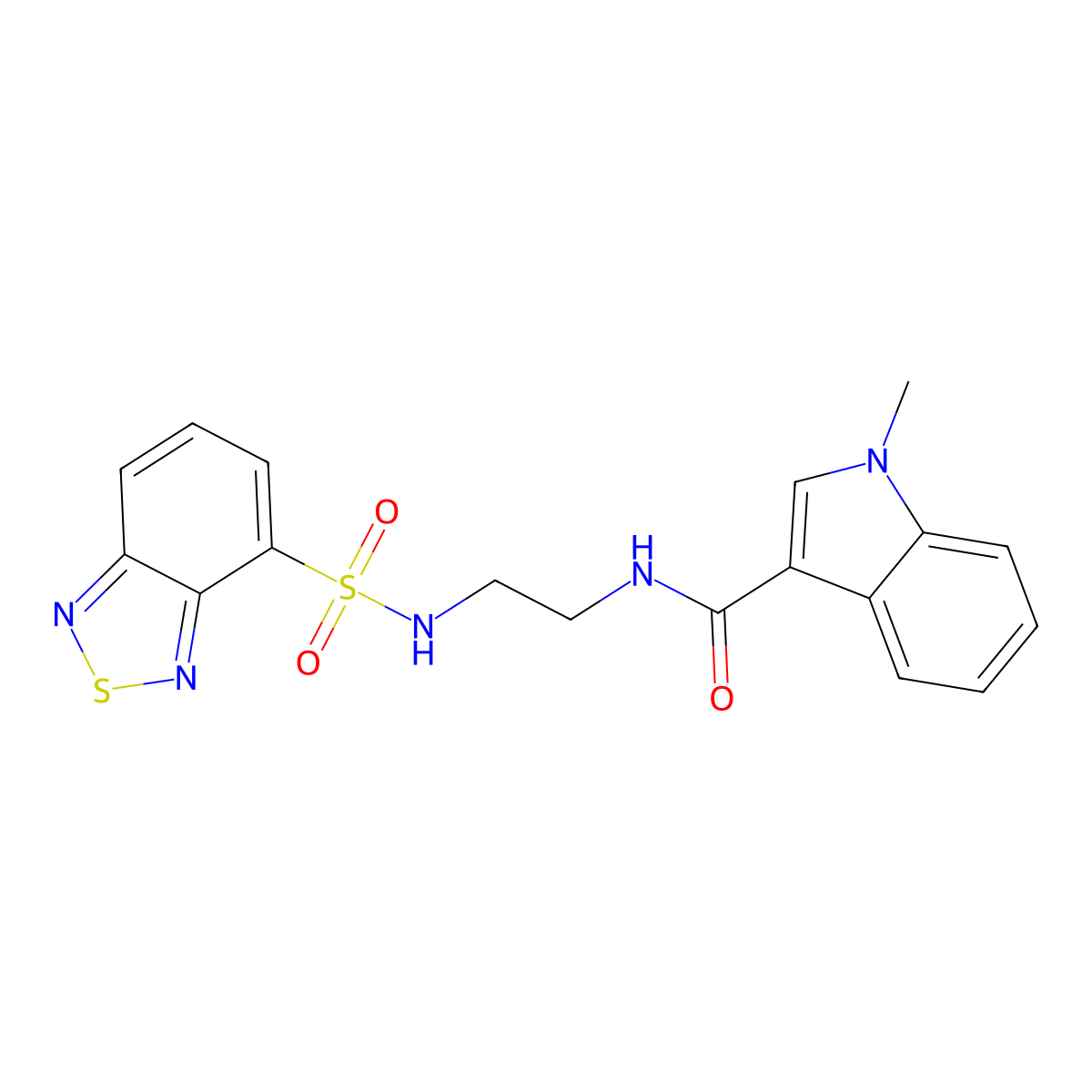 N-{2-[(2,1,3-benzothiadiazol-4-ylsulfonyl)amino]ethyl}-1-methyl-1H-indole-3-carboxamide molecular structure, CAS 1144443-83-3