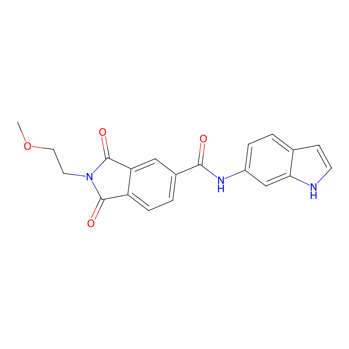 N-(1H-indol-6-yl)-2-(2-methoxyethyl)-1,3-dioxo-2,3-dihydro-1H-isoindole-5-carboxamide molecular structure, CAS 1144443-88-8