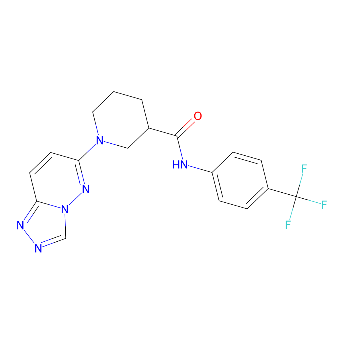 1-([1,2,4]triazolo[4,3-b]pyridazin-6-yl)-N-[4-(trifluoromethyl)phenyl]piperidine-3-carboxamide molecular structure, CAS 1144444-27-8