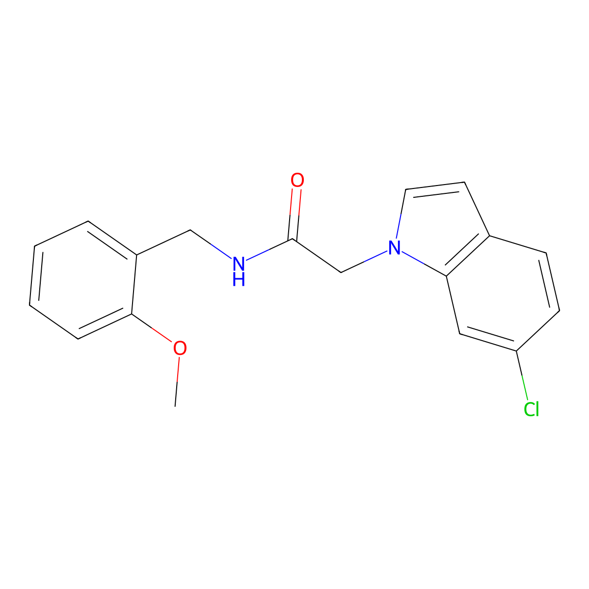 2-(6-chloro-1H-indol-1-yl)-N-(2-methoxybenzyl)acetamide molecular structure, CAS 1144444-33-6