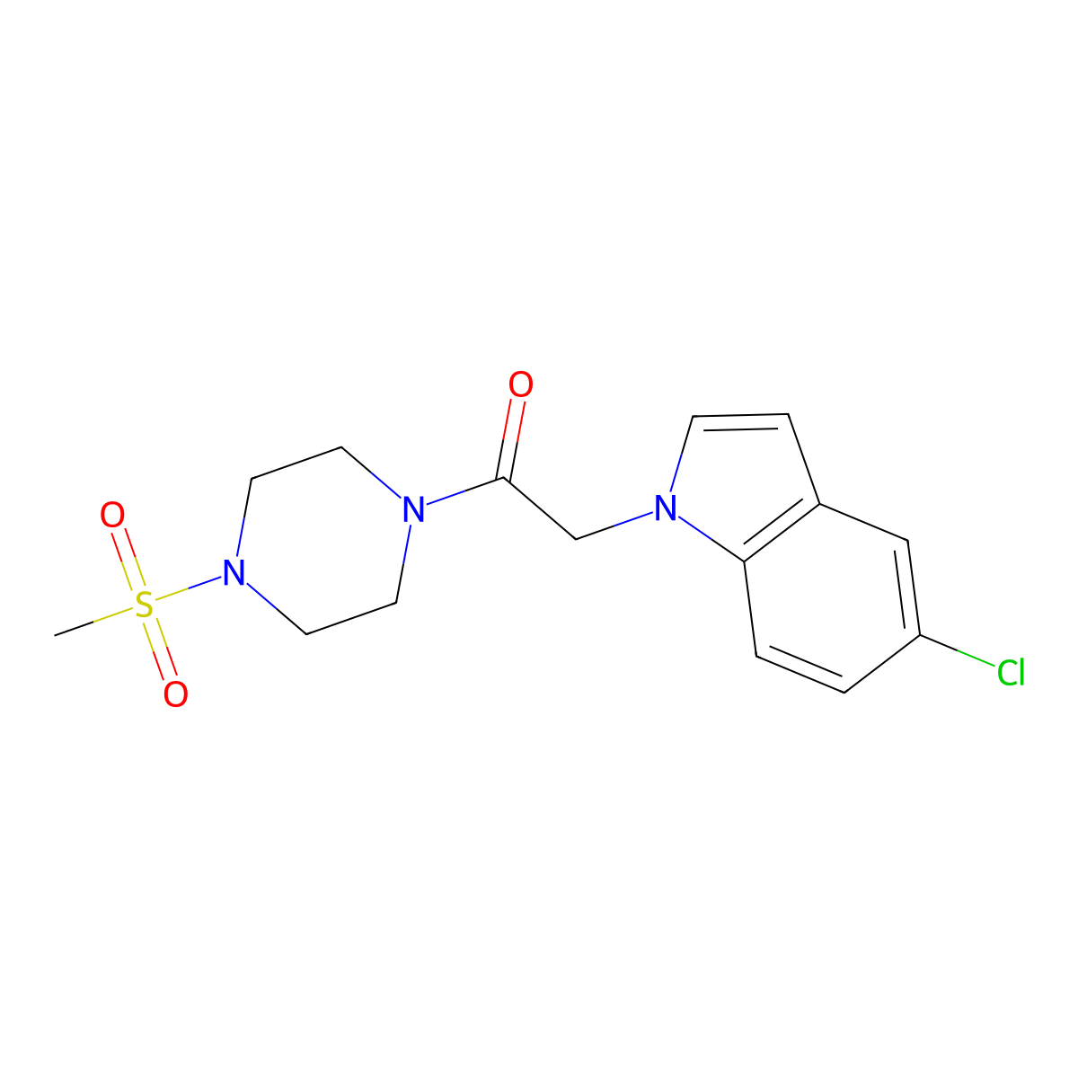 2-(5-chloro-1H-indol-1-yl)-1-[4-(methylsulfonyl)piperazin-1-yl]ethanone molecular structure, CAS 1144444-36-9