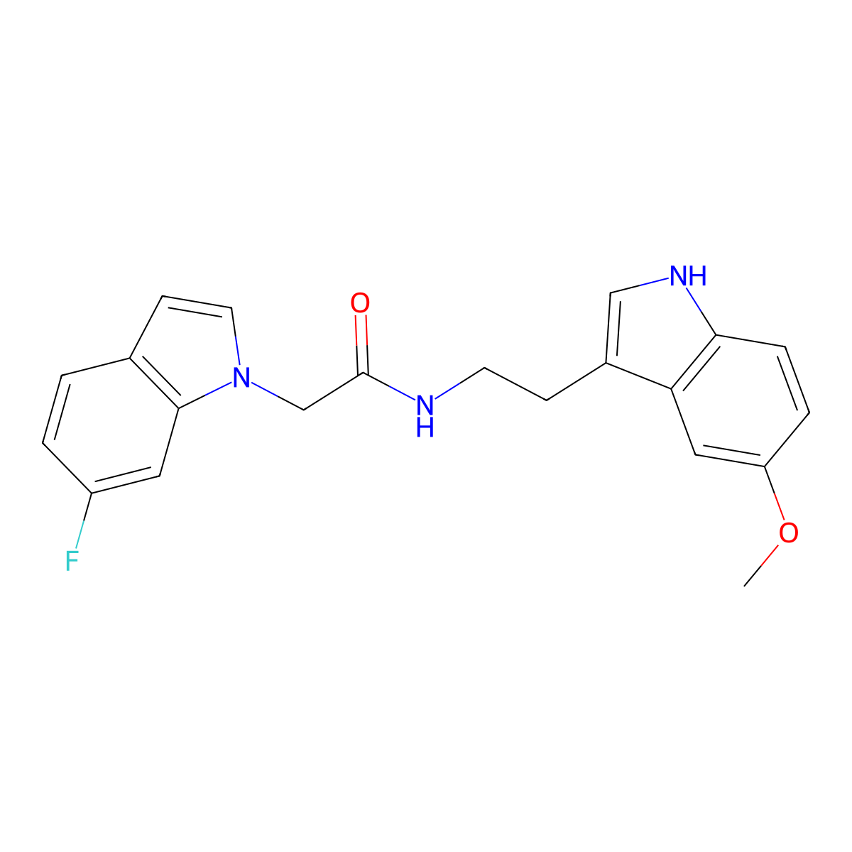 2-(6-fluoro-1H-indol-1-yl)-N-[2-(5-methoxy-1H-indol-3-yl)ethyl]acetamide molecular structure, CAS 1144444-71-2