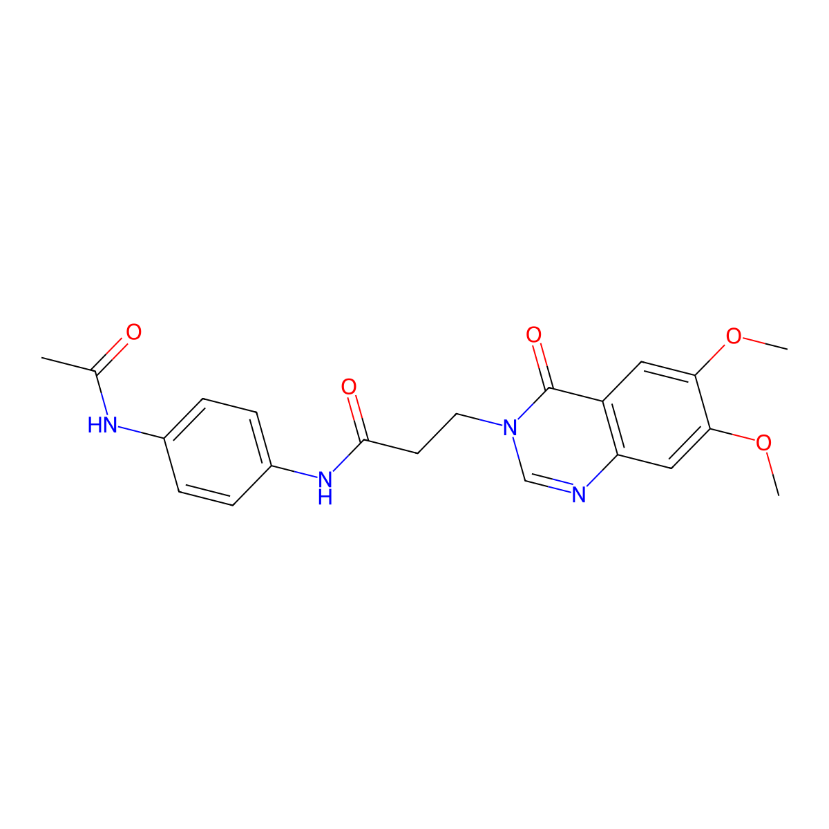 N-[4-(acetylamino)phenyl]-3-(6,7-dimethoxy-4-oxoquinazolin-3(4H)-yl)propanamide molecular structure, CAS 1144444-89-2