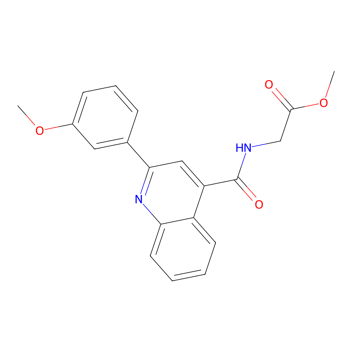 Methyl 2-({[2-(3-methoxyphenyl)-4-quinolyl]carbonyl}amino)acetate molecular structure, CAS 1144445-00-0