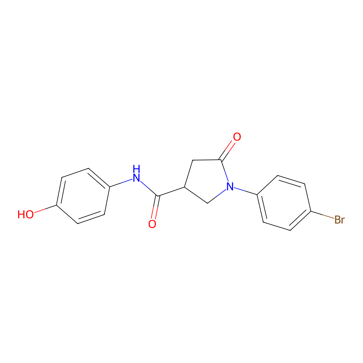 1-(4-bromophenyl)-N-(4-hydroxyphenyl)-5-oxopyrrolidine-3-carboxamide molecular structure, CAS 1144445-20-4