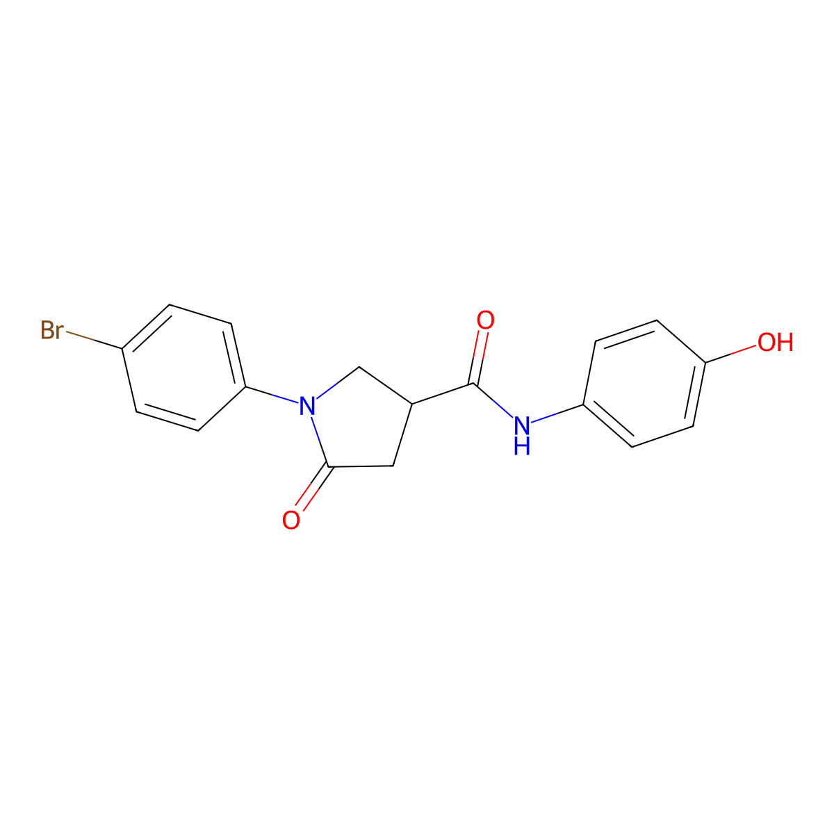1-(4-bromophenyl)-N-(4-hydroxyphenyl)-5-oxopyrrolidine-3-carboxamide molecular structure, CAS 1144445-20-4
