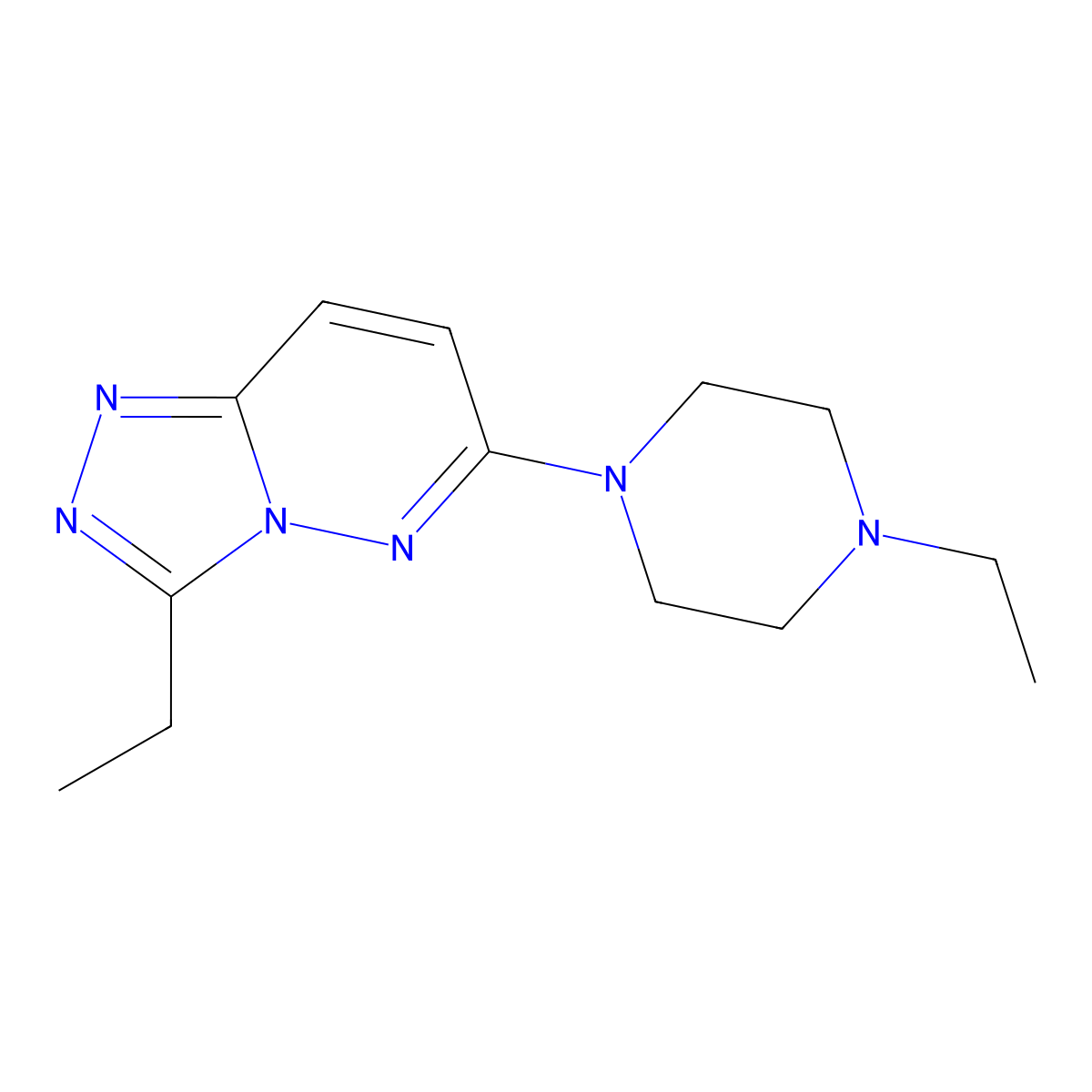 3-Ethyl-6-(4-ethylpiperazino)[1,2,4]triazolo[4,3-b]pyridazine molecular structure, CAS 1144445-34-0