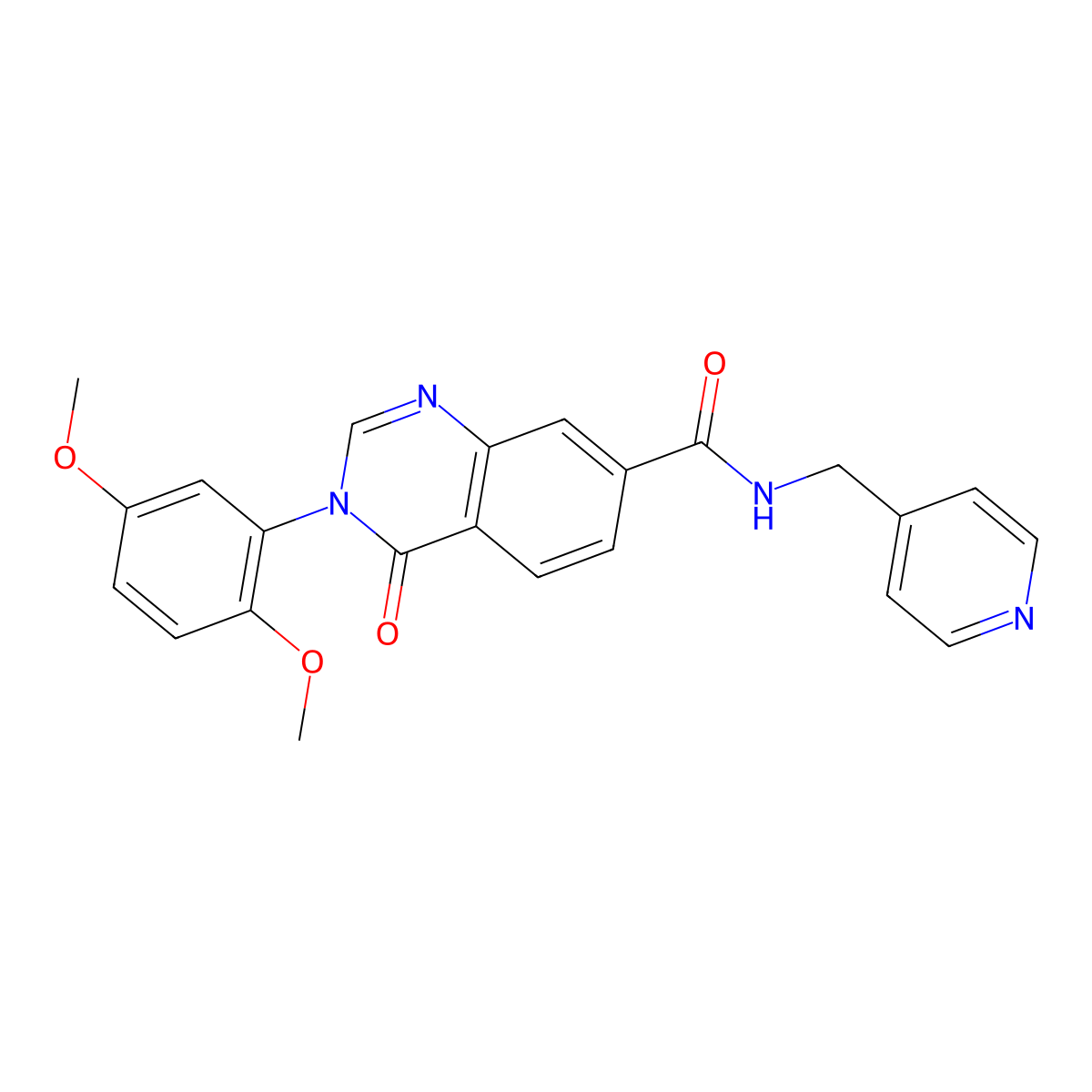 3-(2,5-dimethoxyphenyl)-4-oxo-N-(pyridin-4-ylmethyl)-3,4-dihydroquinazoline-7-carboxamide molecular structure, CAS 1144445-37-3