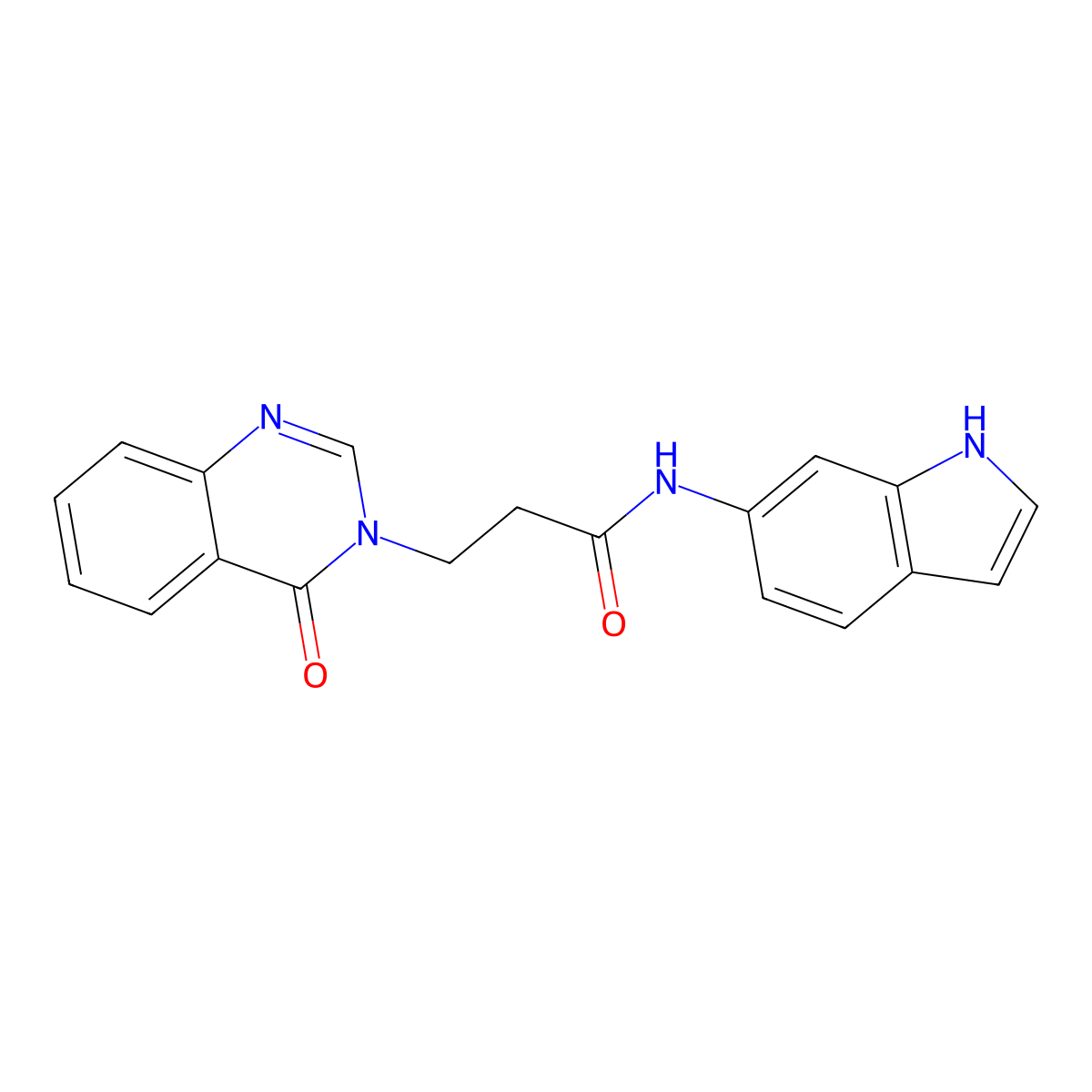 N-(1H-indol-6-yl)-3-(4-oxoquinazolin-3(4H)-yl)propanamide molecular structure, CAS 1144445-58-8