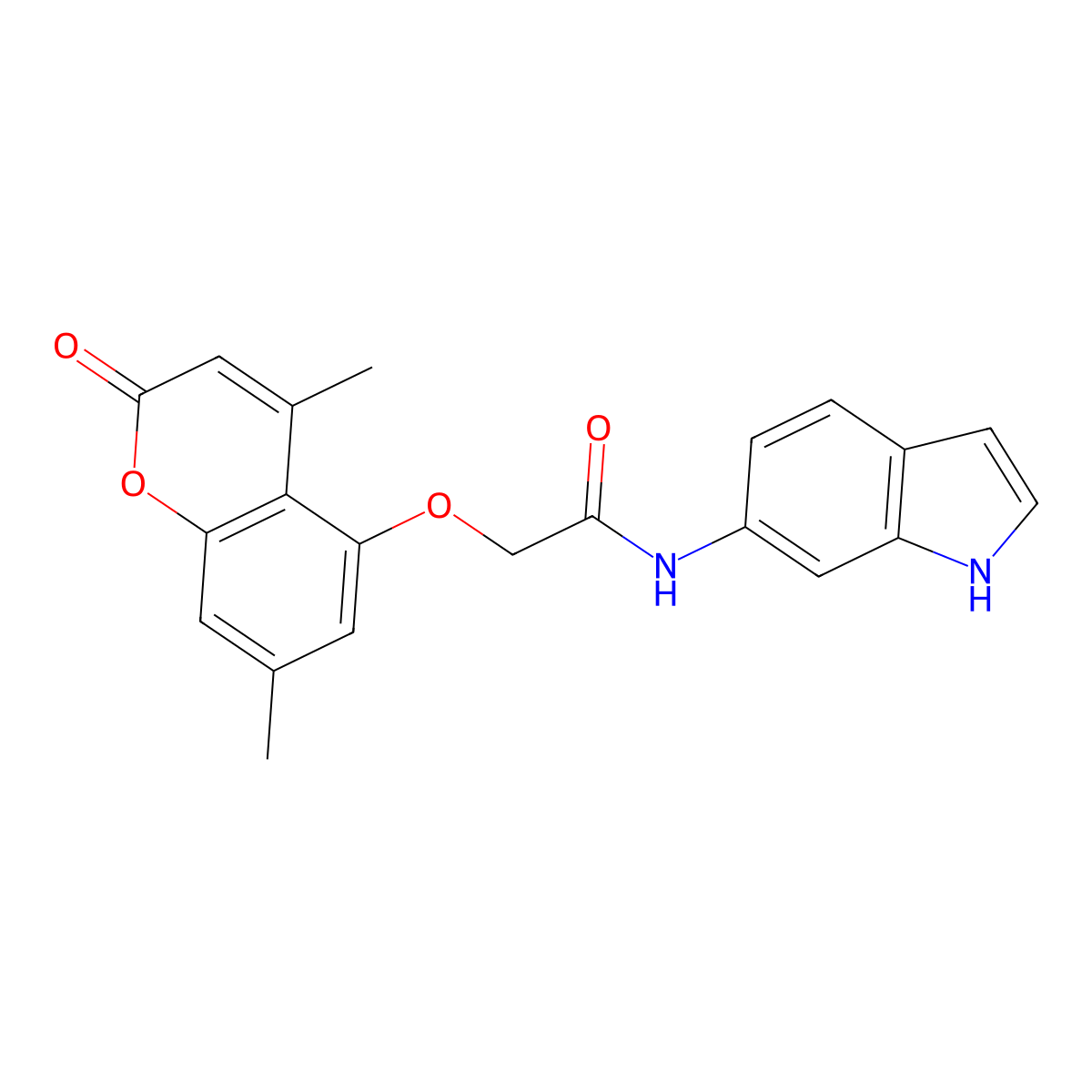 2-[(4,7-dimethyl-2-oxo-2H-chromen-5-yl)oxy]-N-(1H-indol-6-yl)acetamide molecular structure, CAS 1144445-71-5