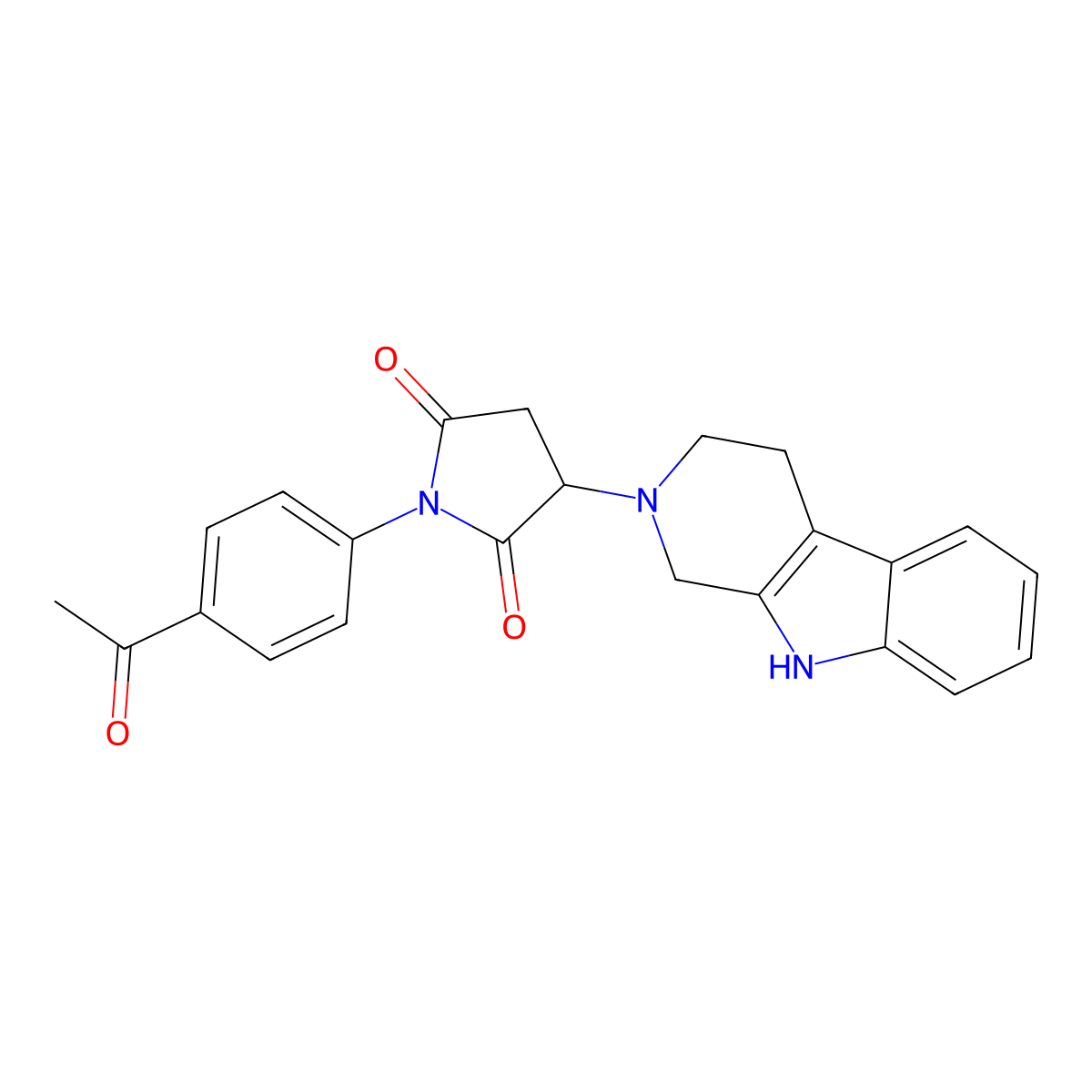 1-(4-acetylphenyl)-3-(1,3,4,9-tetrahydro-2H-beta-carbolin-2-yl)pyrrolidine-2,5-dione molecular structure, CAS 1144445-72-6