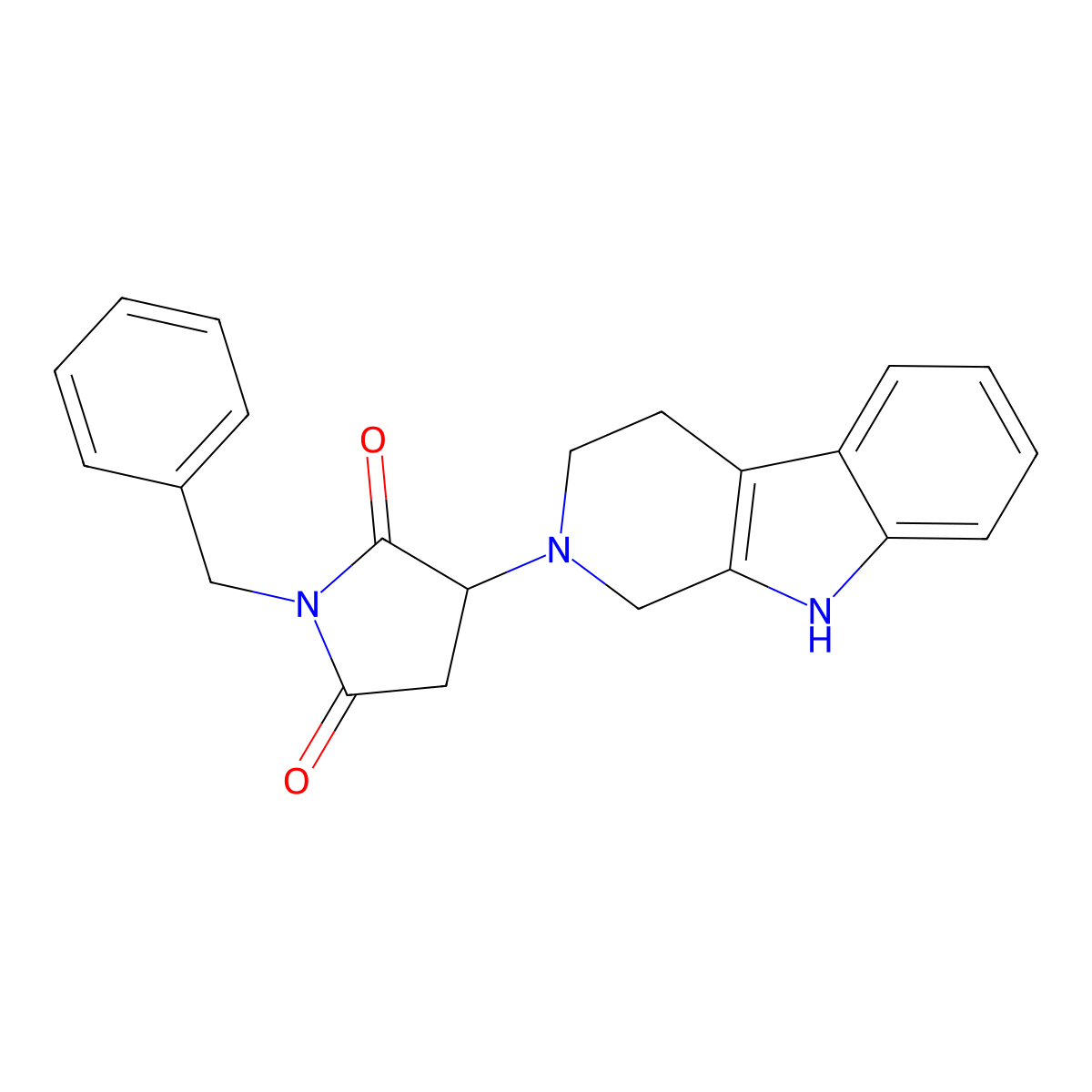 1-benzyl-3-(1,3,4,9-tetrahydro-2H-beta-carbolin-2-yl)pyrrolidine-2,5-dione molecular structure, CAS 1144445-81-7