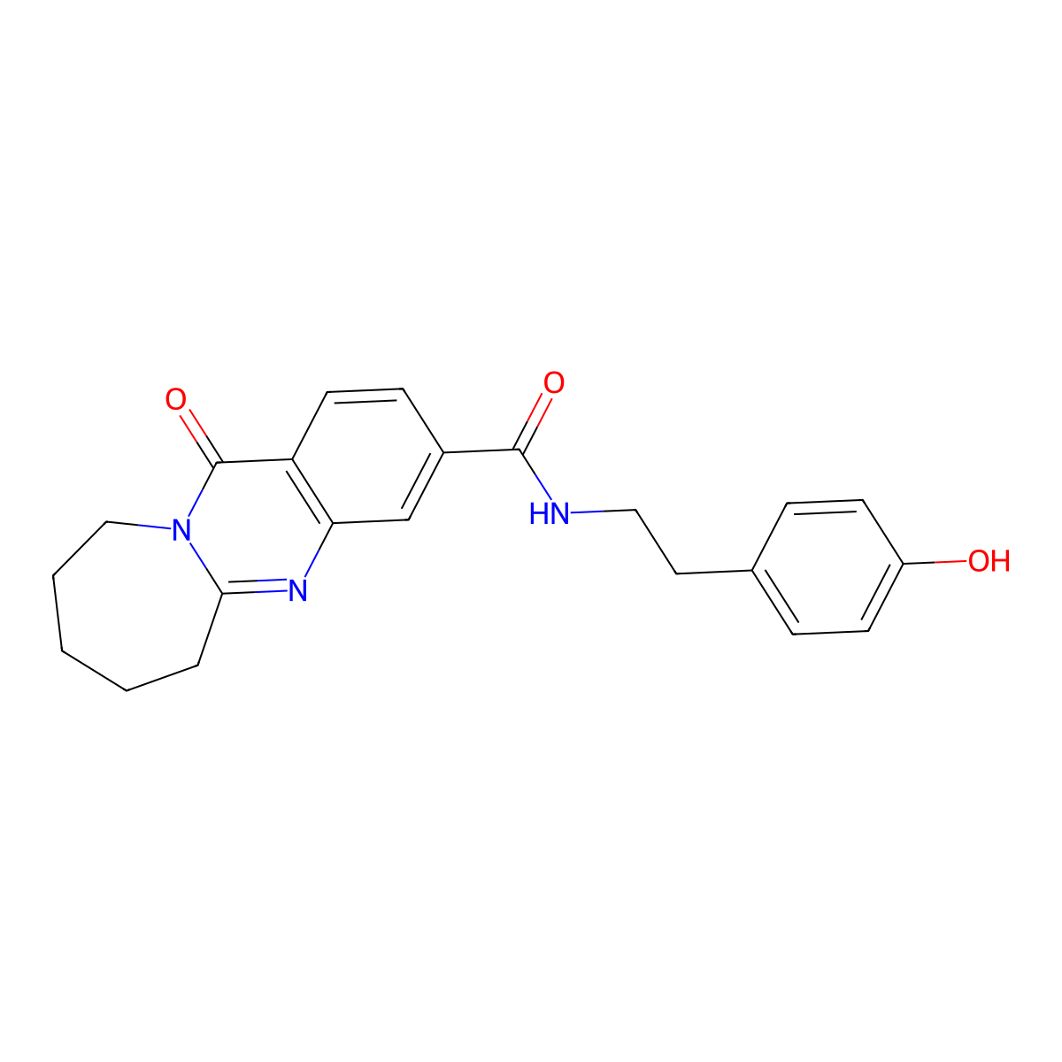 N-[2-(4-hydroxyphenyl)ethyl]-12-oxo-6,7,8,9,10,12-hexahydroazepino[2,1-b]quinazoline-3-carboxamide molecular structure, CAS 1144445-87-3