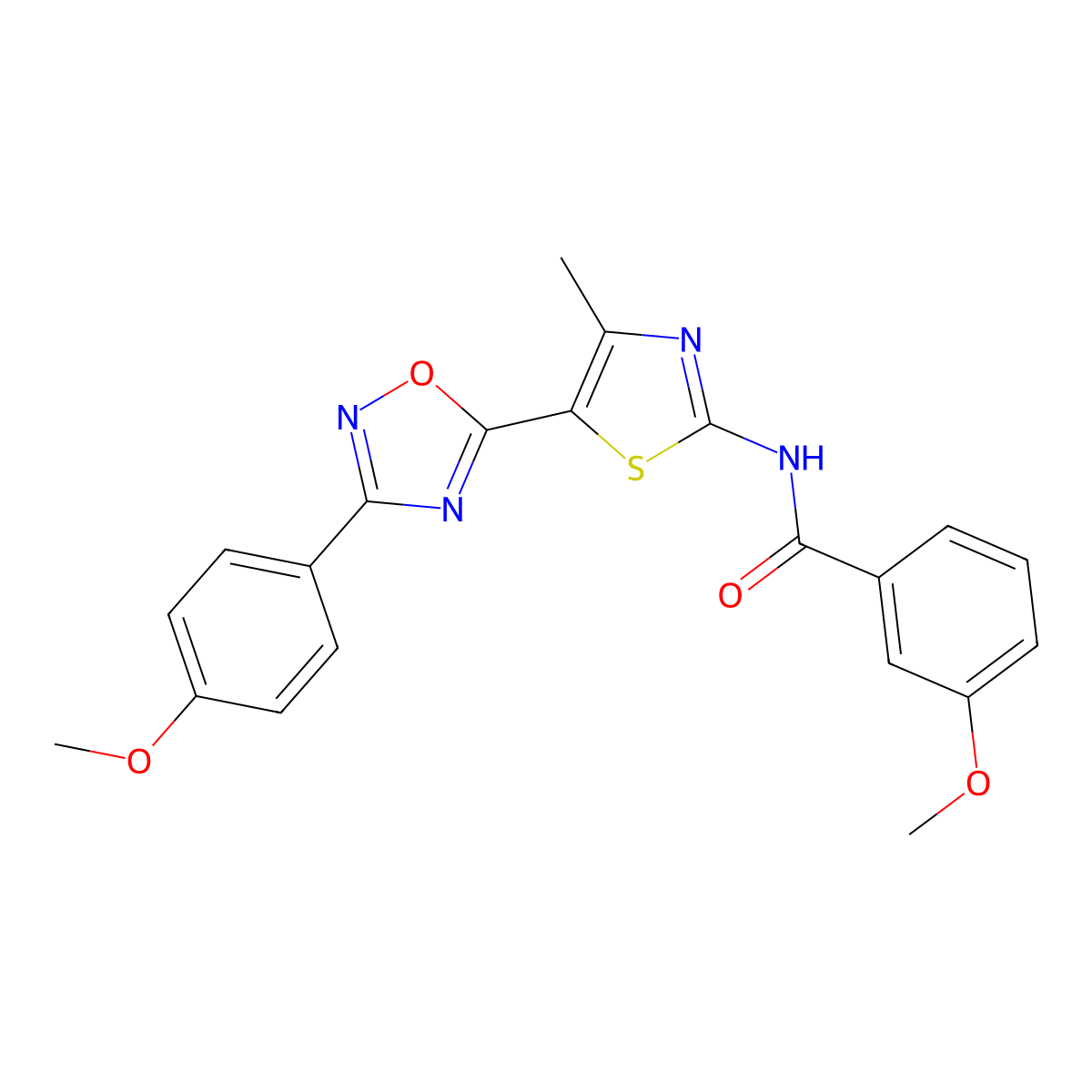 3-methoxy-N-[(2Z)-5-[3-(4-methoxyphenyl)-1,2,4-oxadiazol-5-yl]-4-methyl-1,3-thiazol-2(3H)-ylidene]benzamide molecular structure, CAS 1144446-01-4