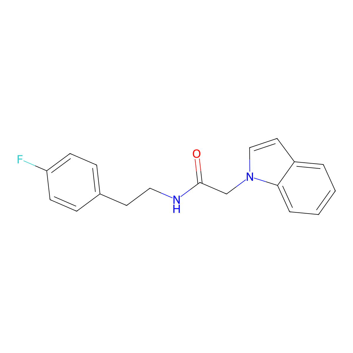N-[2-(4-fluorophenyl)ethyl]-2-(1H-indol-1-yl)acetamide molecular structure, CAS 1144446-08-1